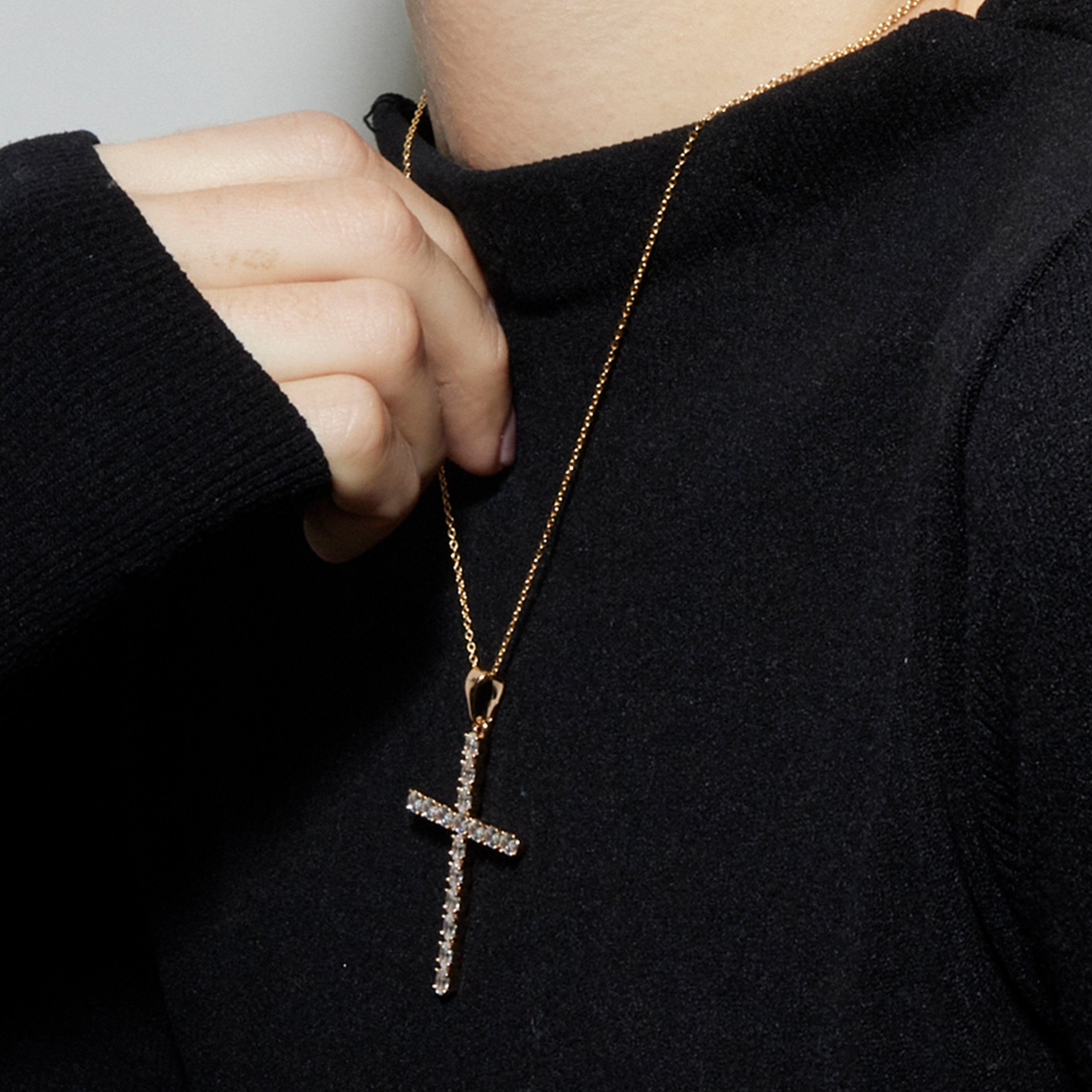 Necklace with Brilliant Zirconia finished in 18k gold - Buteo