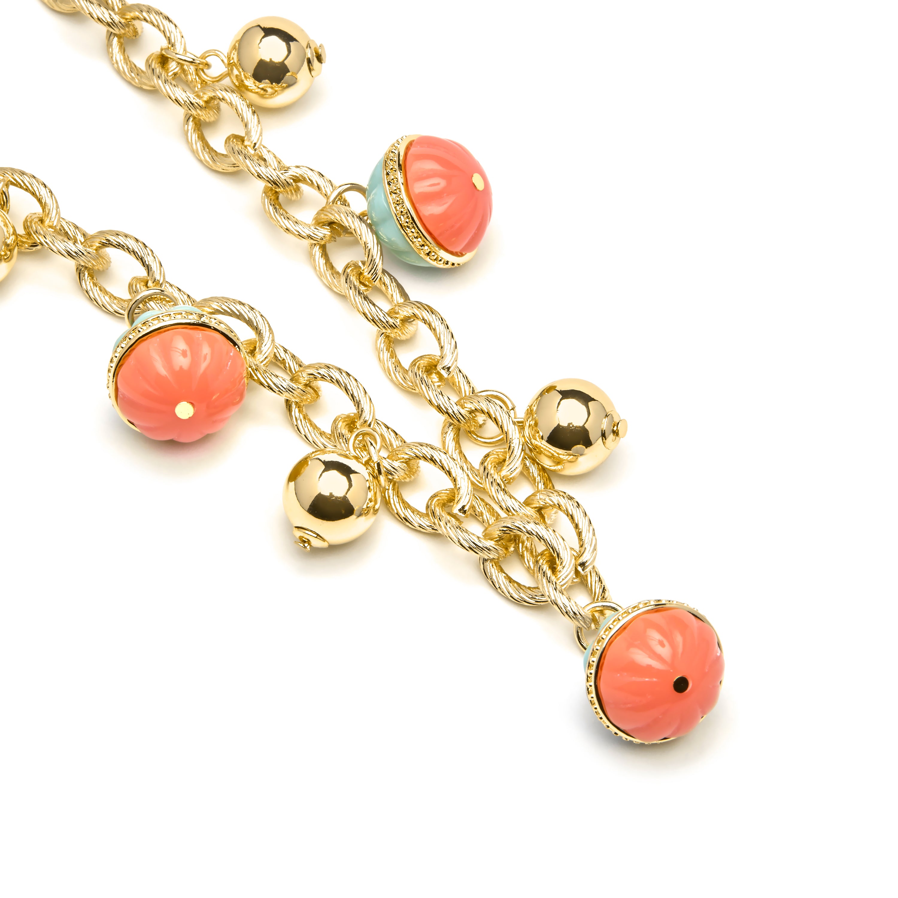 Collier Derko en résine multicolore finition or jaune 18k