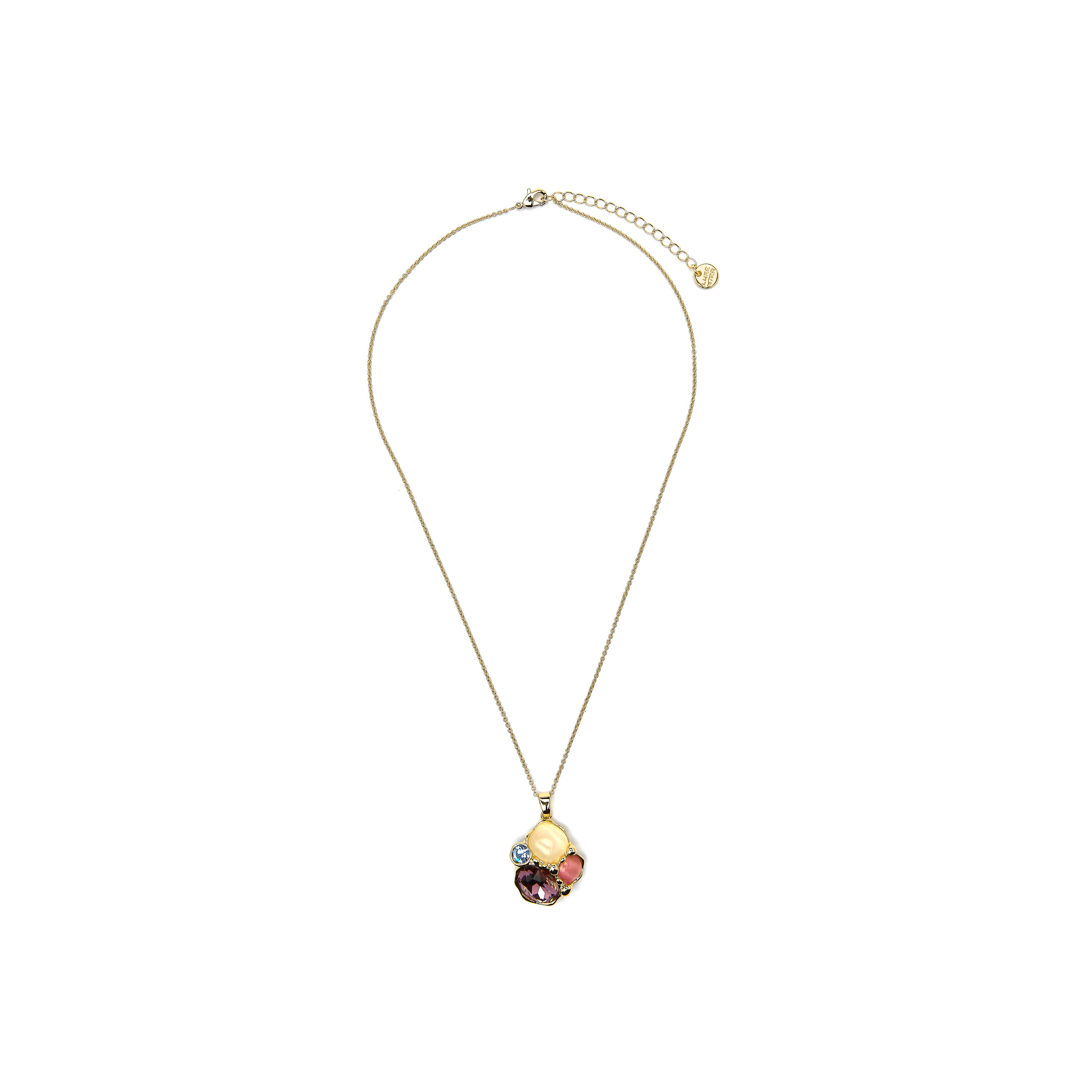 18k Yellow Gold Finished Necklace with Purple Crystal - Nedla