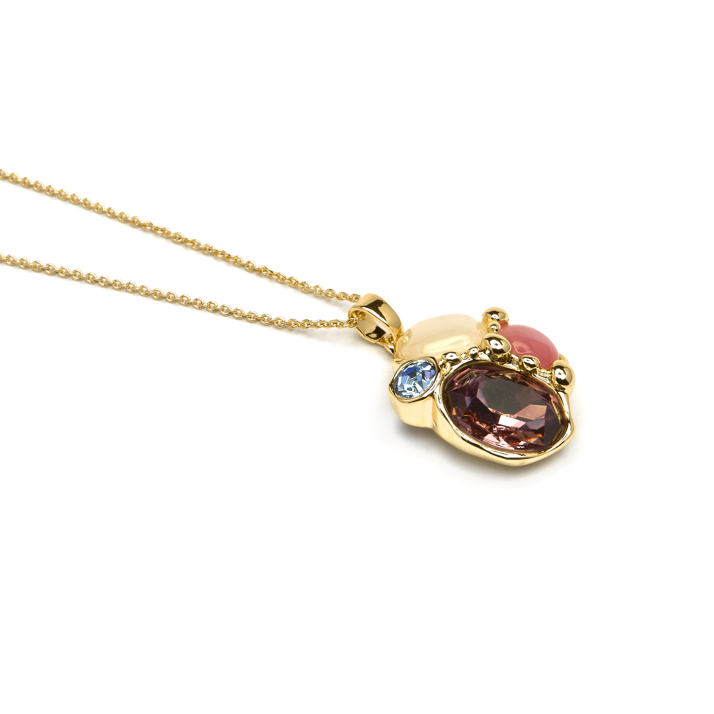 18k Yellow Gold Finished Necklace with Purple Crystal - Nedla