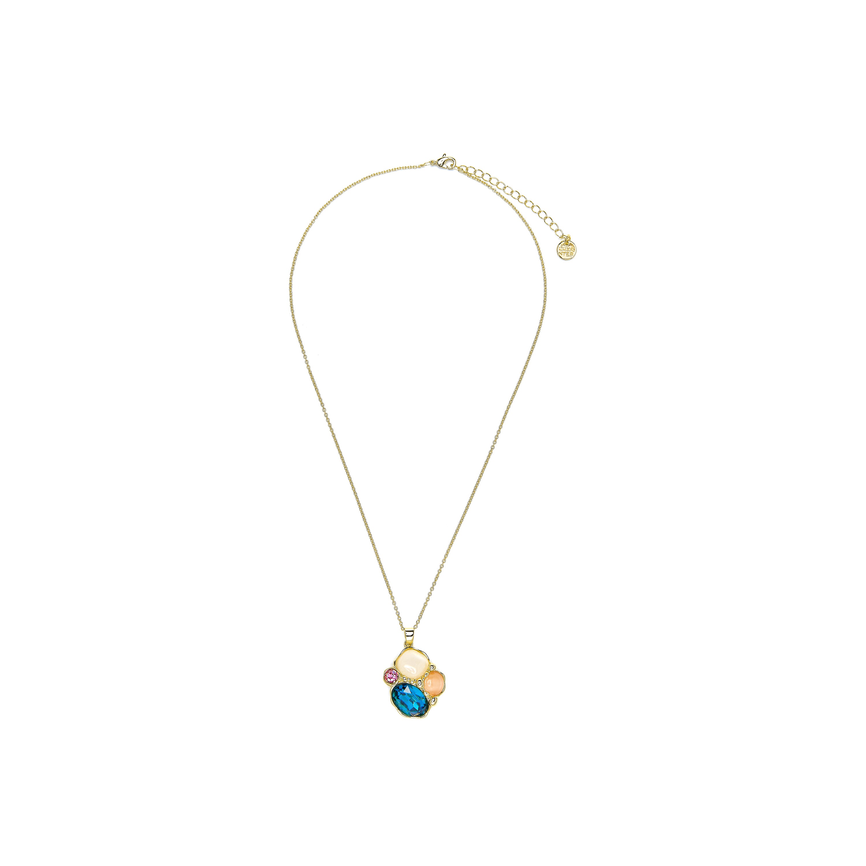 Colar Nedla de Cristal Verde com acabamento em ouro amarelo de 18k