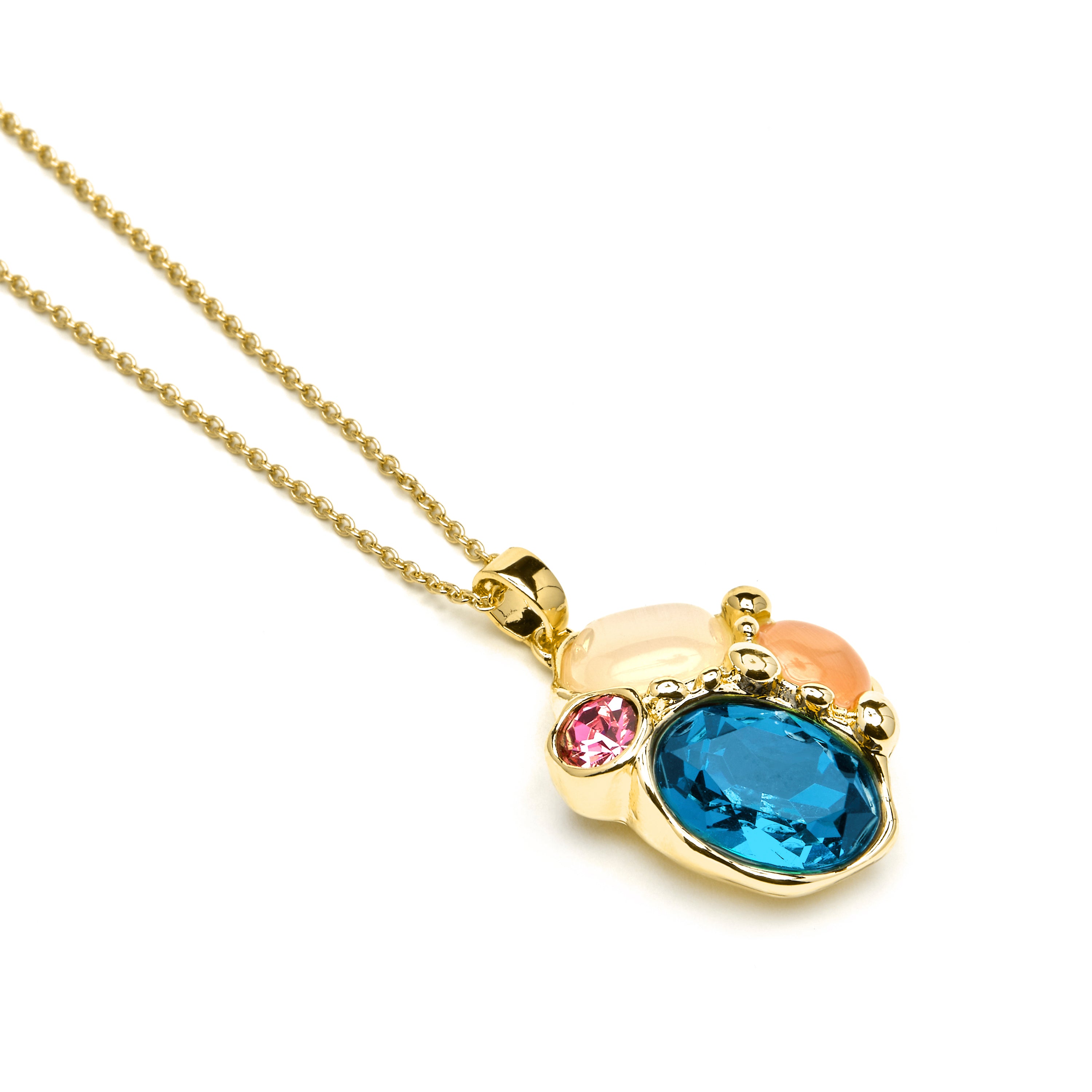 Colar Nedla de Cristal Verde com acabamento em ouro amarelo de 18k