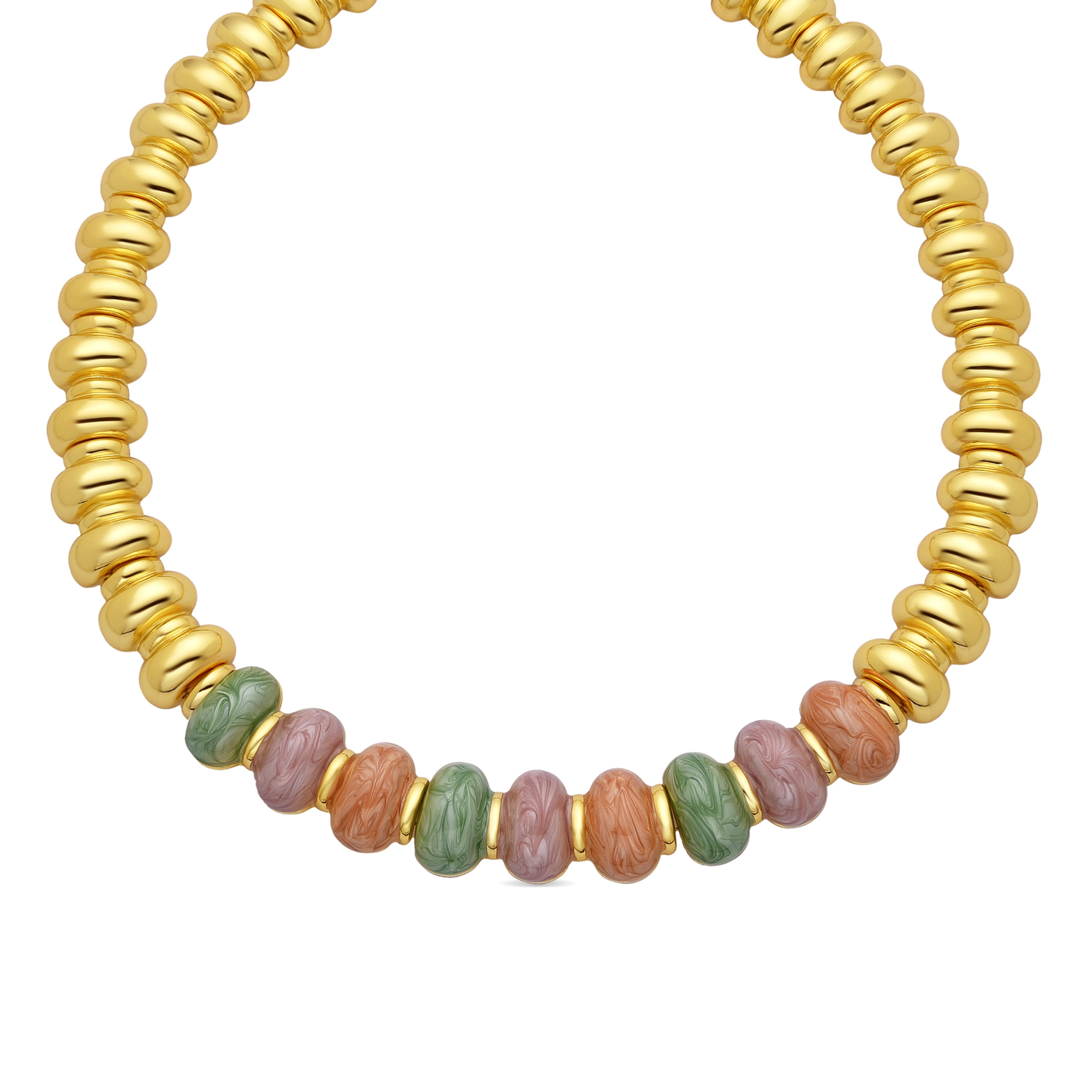 Collier Ismaly en résine violette finition or jaune 18k