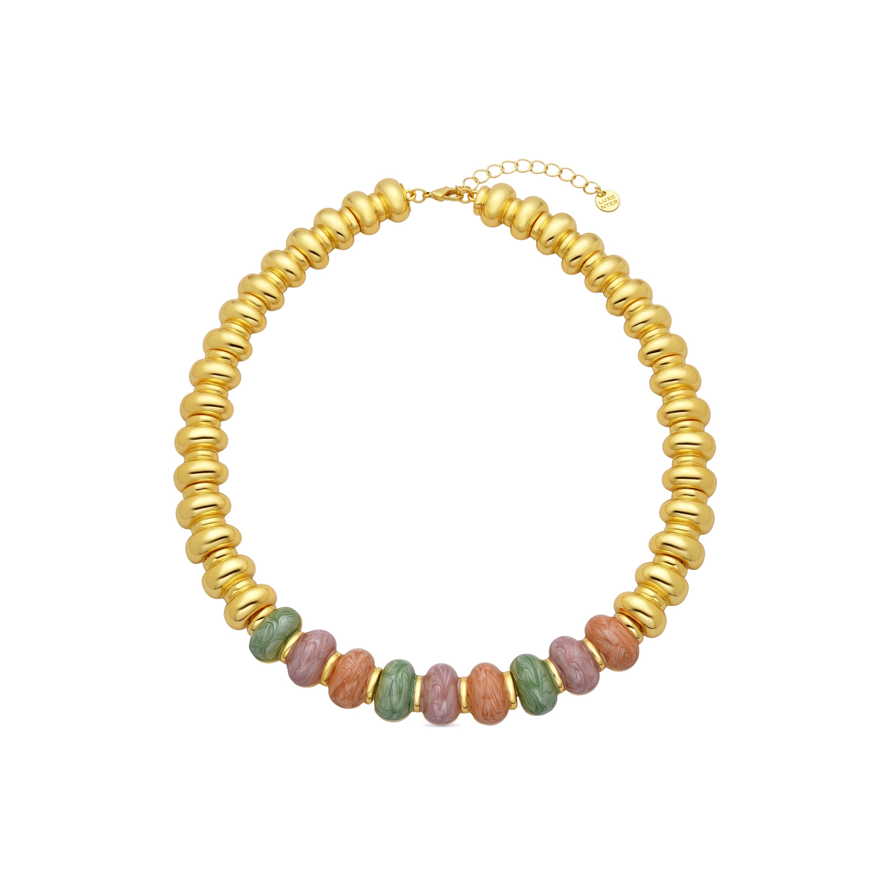 Collier Ismaly en résine violette finition or jaune 18k