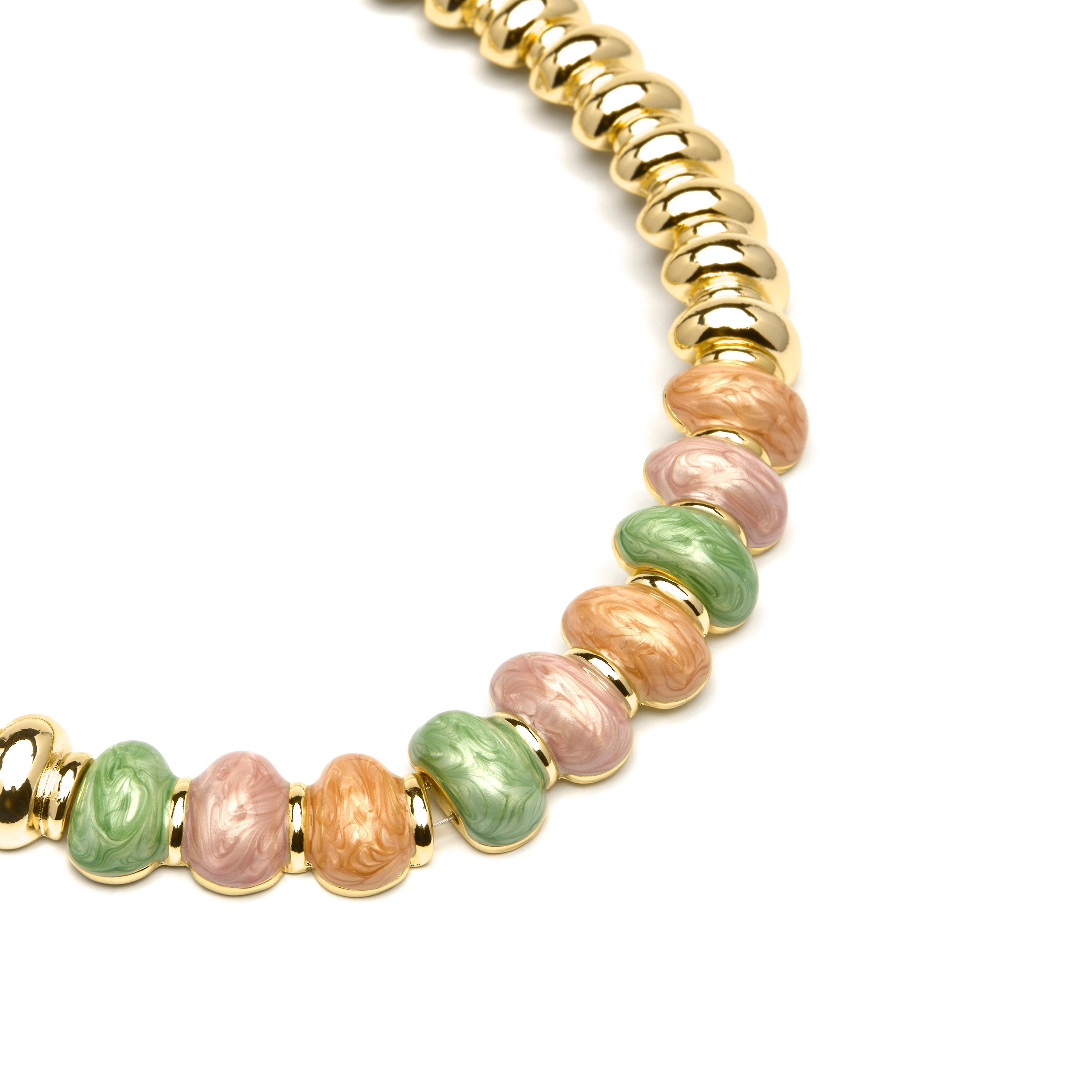 Collier Ismaly en résine violette finition or jaune 18k