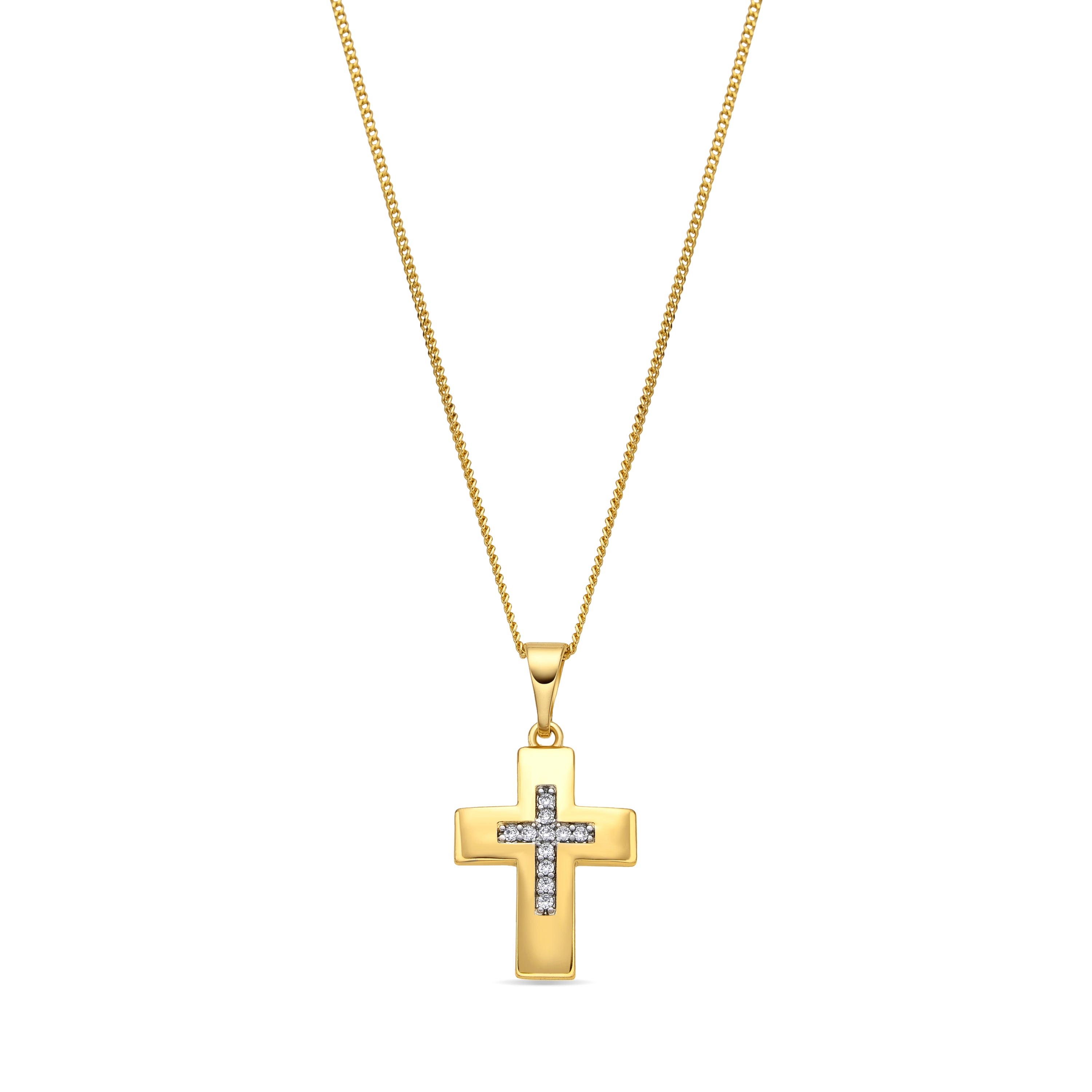 18k Yellow Gold Finished Necklace and Brilliant Zirconia - Ramay