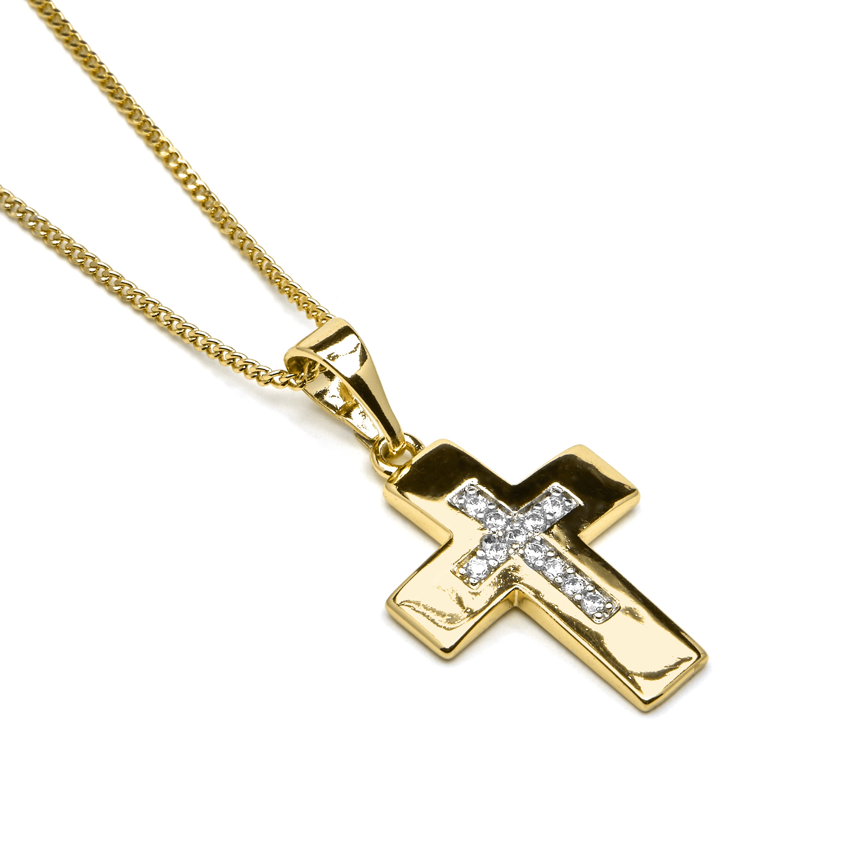 18k Yellow Gold Finished Necklace and Brilliant Zirconia - Ramay