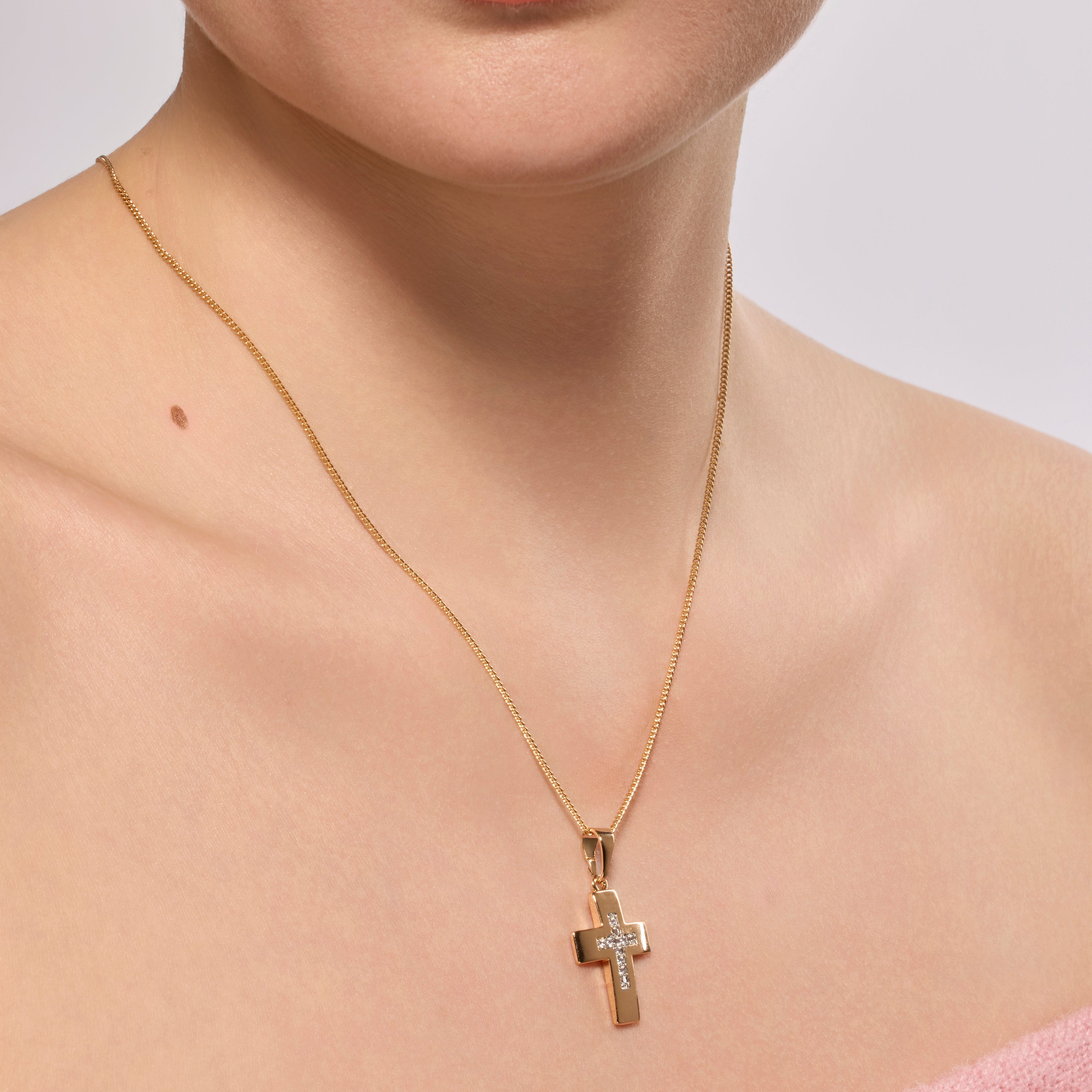 18k Yellow Gold Finished Necklace and Brilliant Zirconia - Ramay