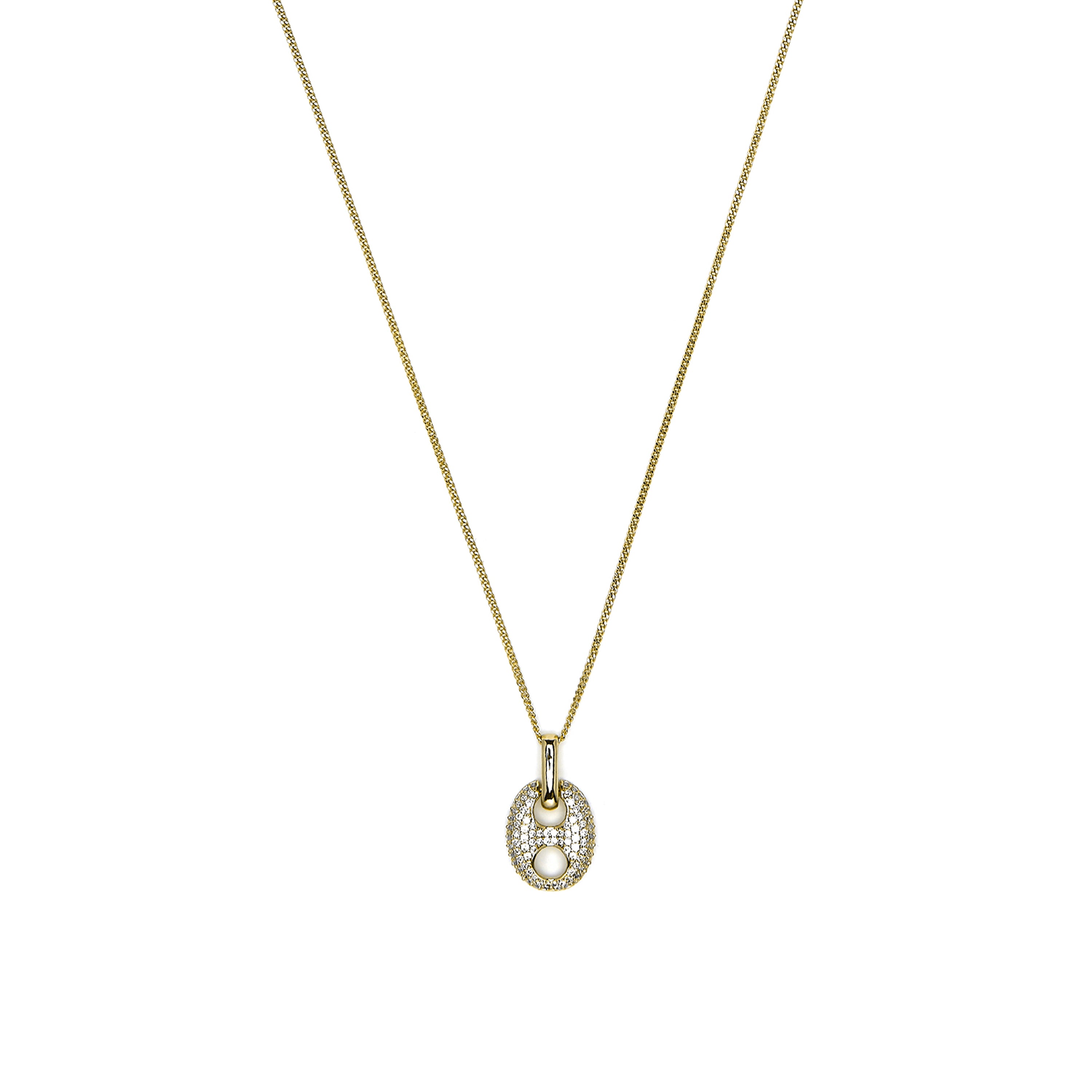 18k Yellow Gold Finished Necklace and Brilliant Zirconia - Dim