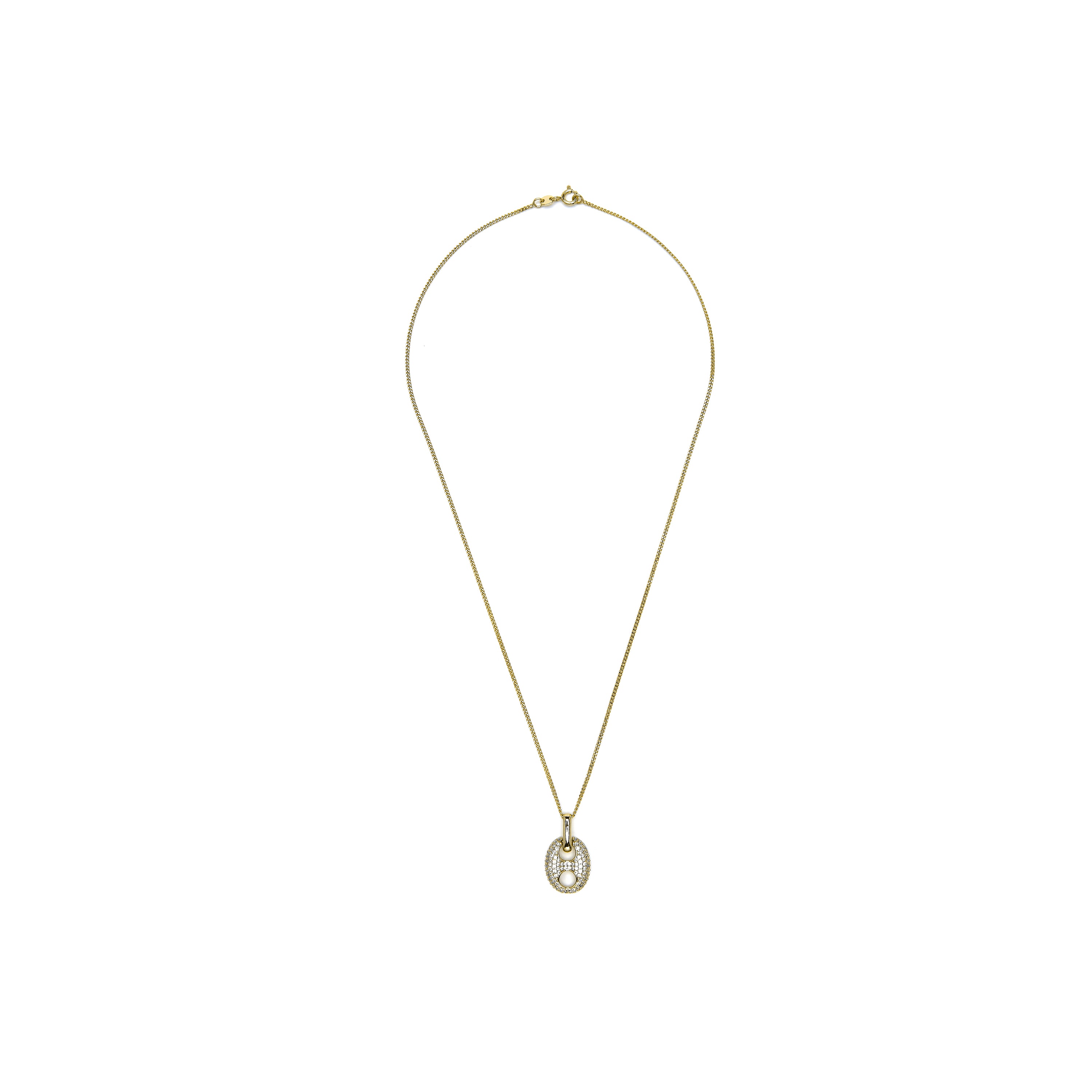 18k Yellow Gold Finished Necklace and Brilliant Zirconia - Dim