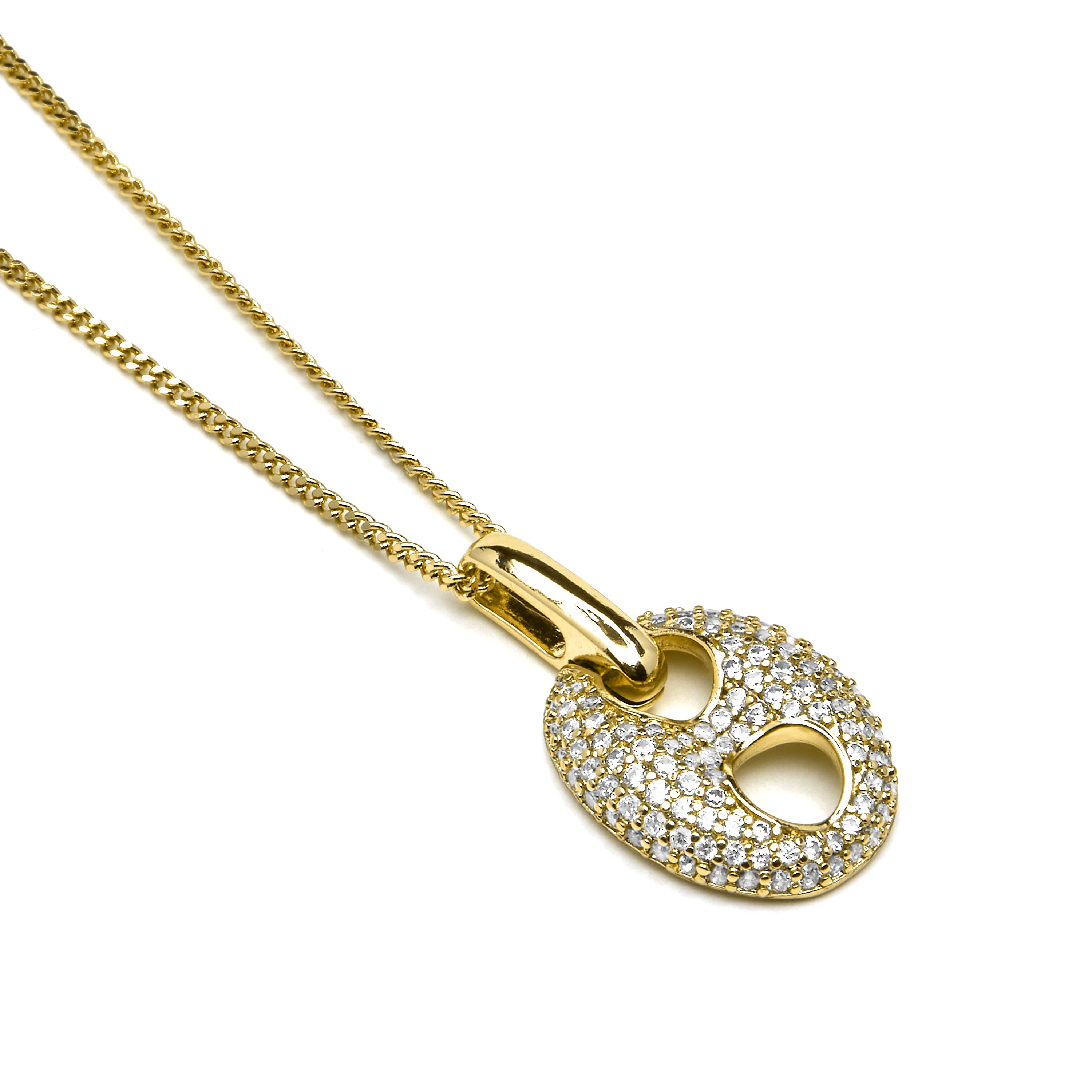 18k Yellow Gold Finished Necklace and Brilliant Zirconia - Dim