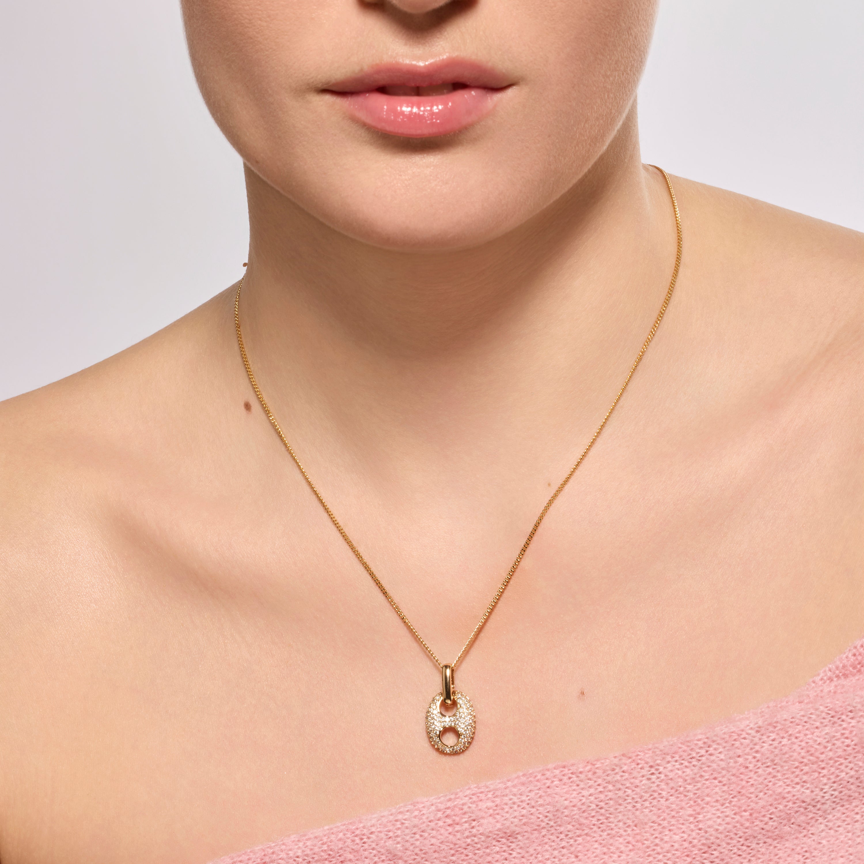 18k Yellow Gold Finished Necklace and Brilliant Zirconia - Dim