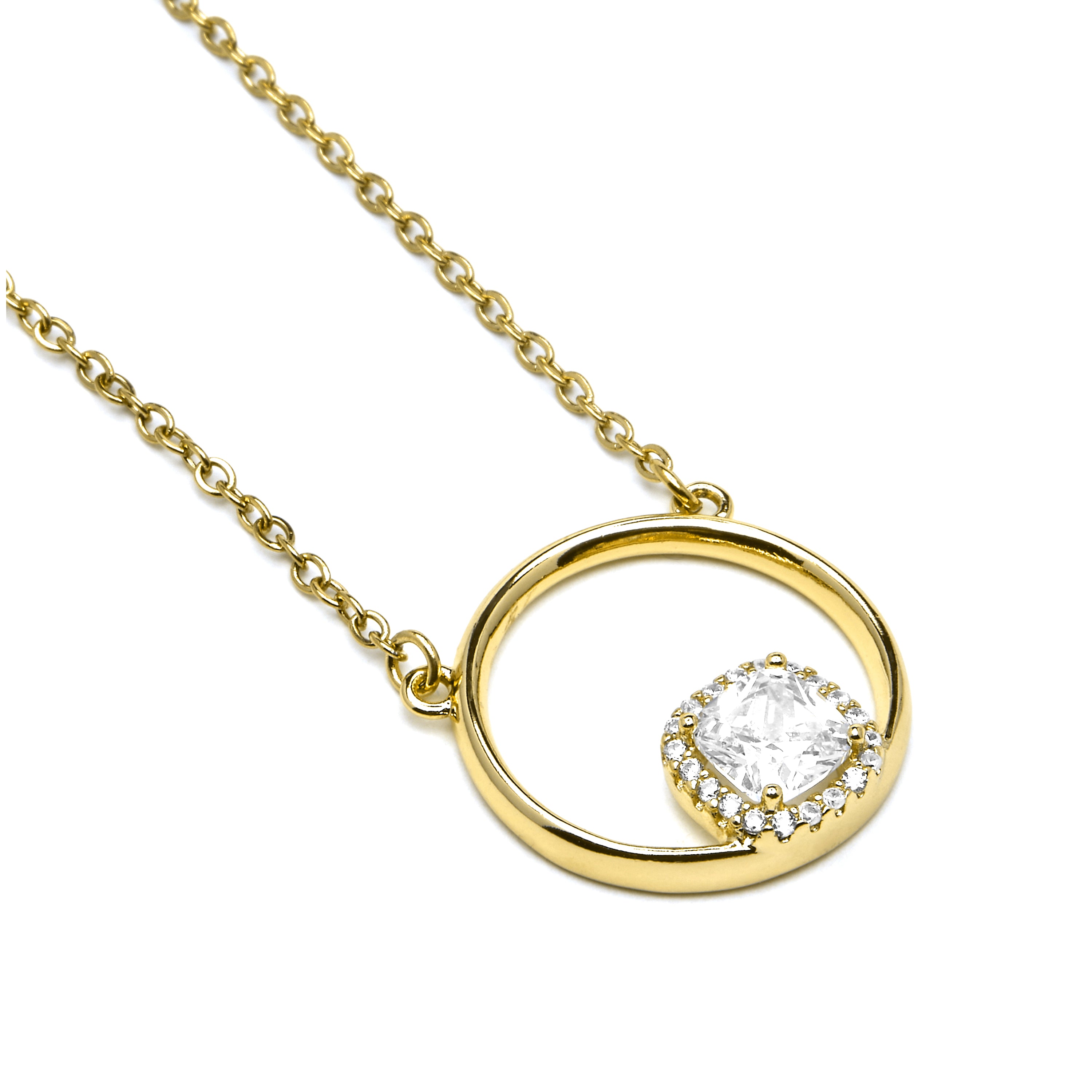 18k Yellow Gold Finished Necklace and Brilliant Zirconia - Onraya