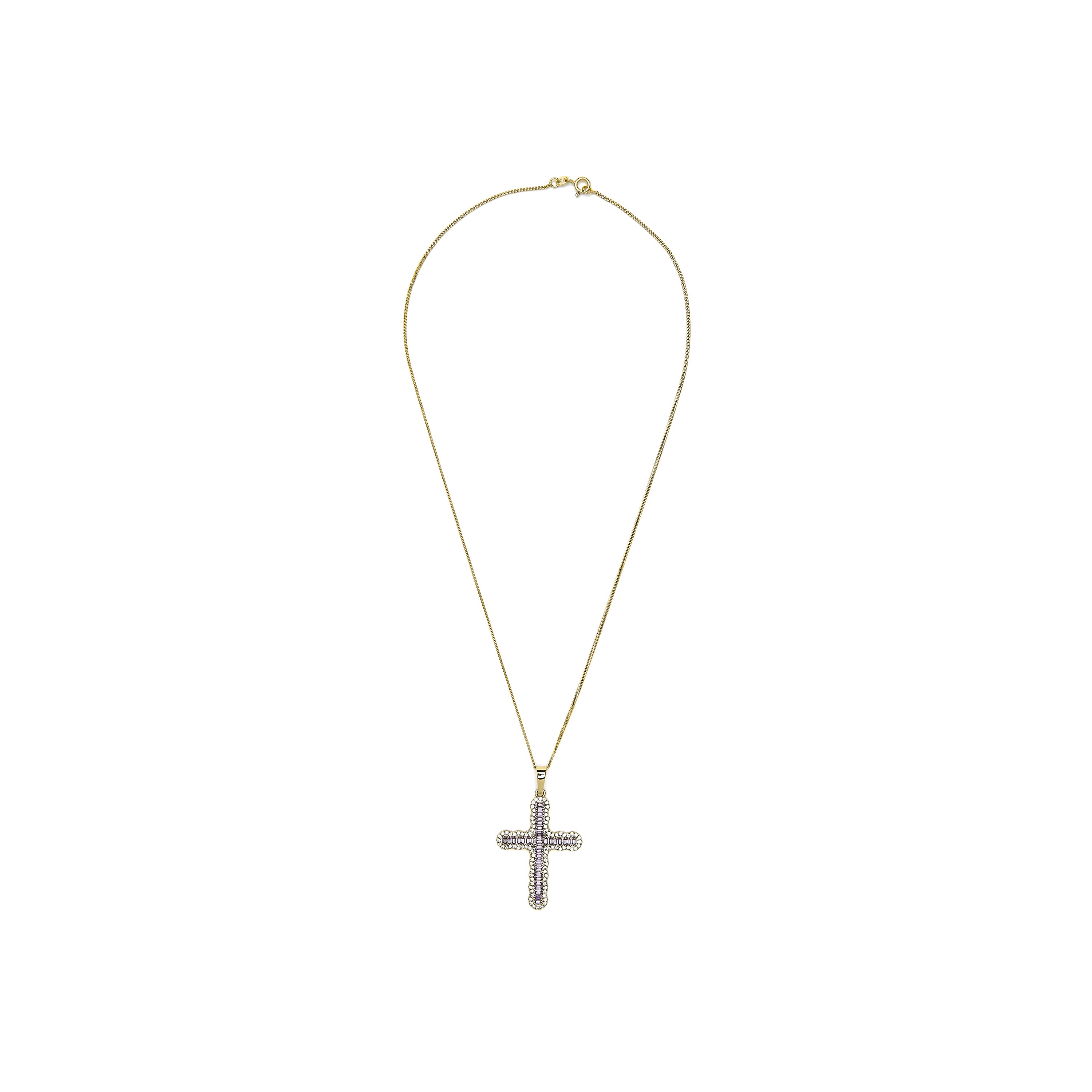 18k yellow gold finished necklace and Amethyst Zirconia - Emfir