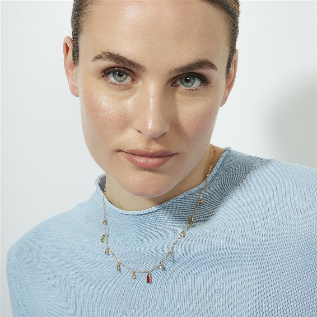 Collier en zircon multicolore finition or jaune 18 carats - Othly