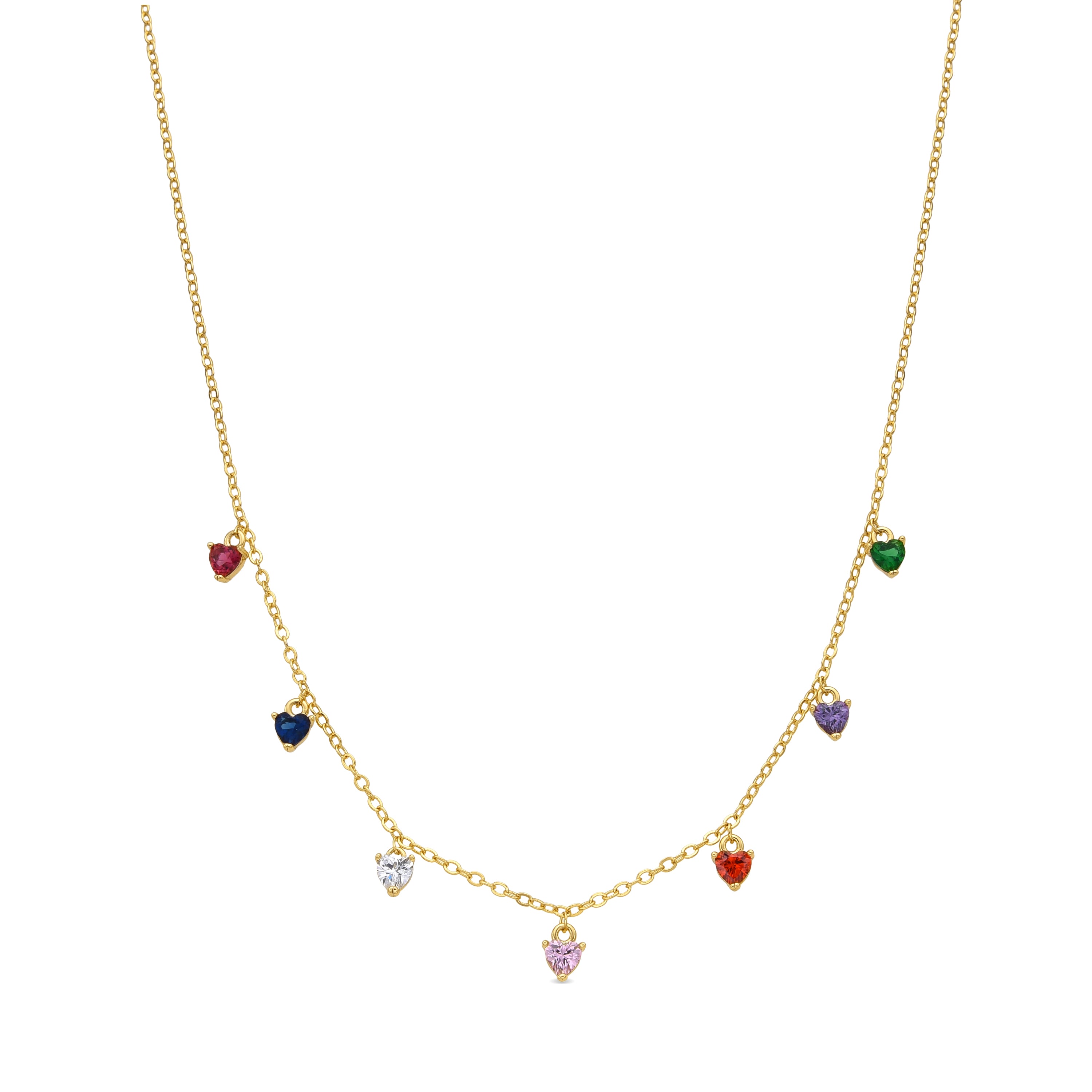 Colar acabado em ouro amarelo de 18k e zircónia multicolor - Acuil
