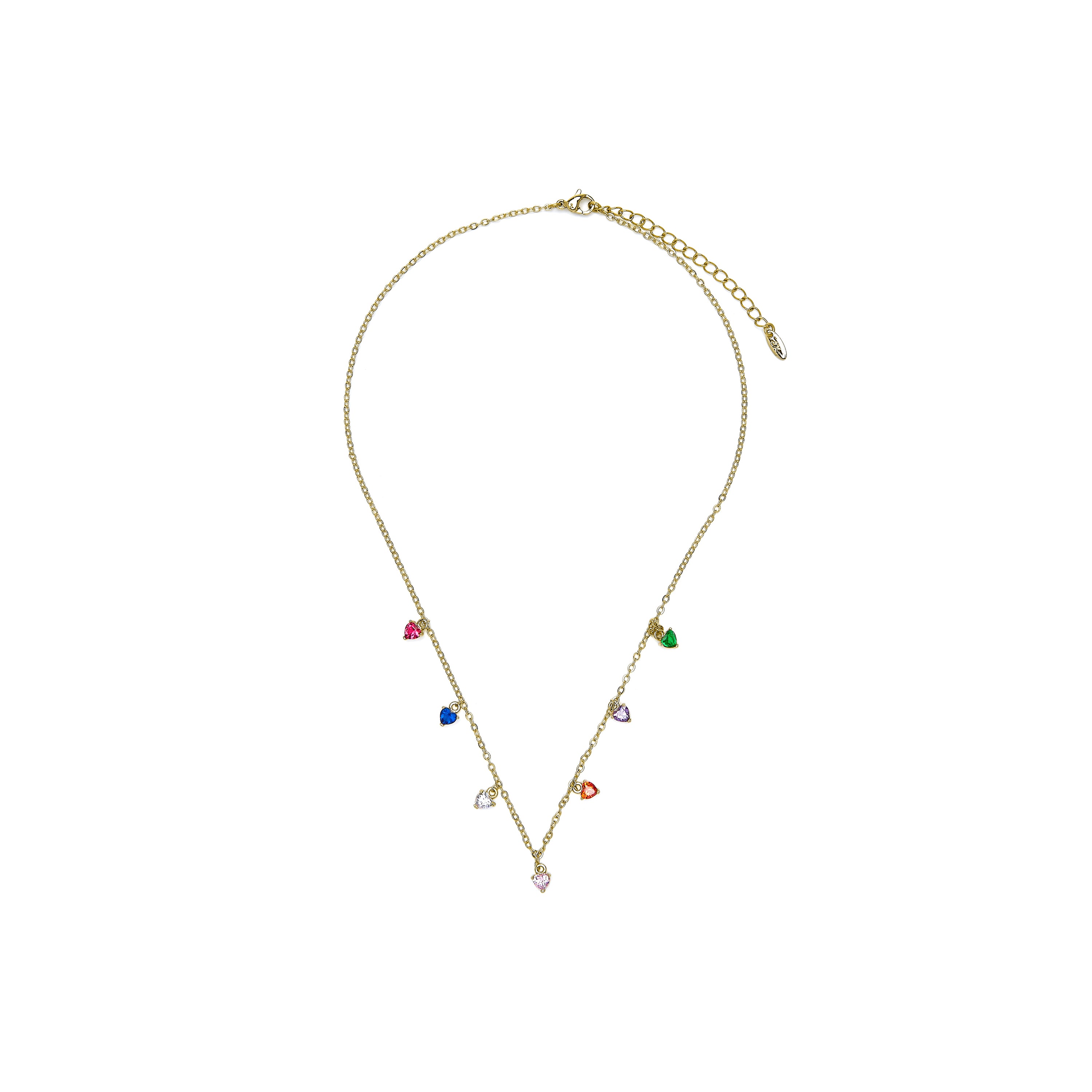 Colar acabado em ouro amarelo de 18k e zircónia multicolor - Acuil
