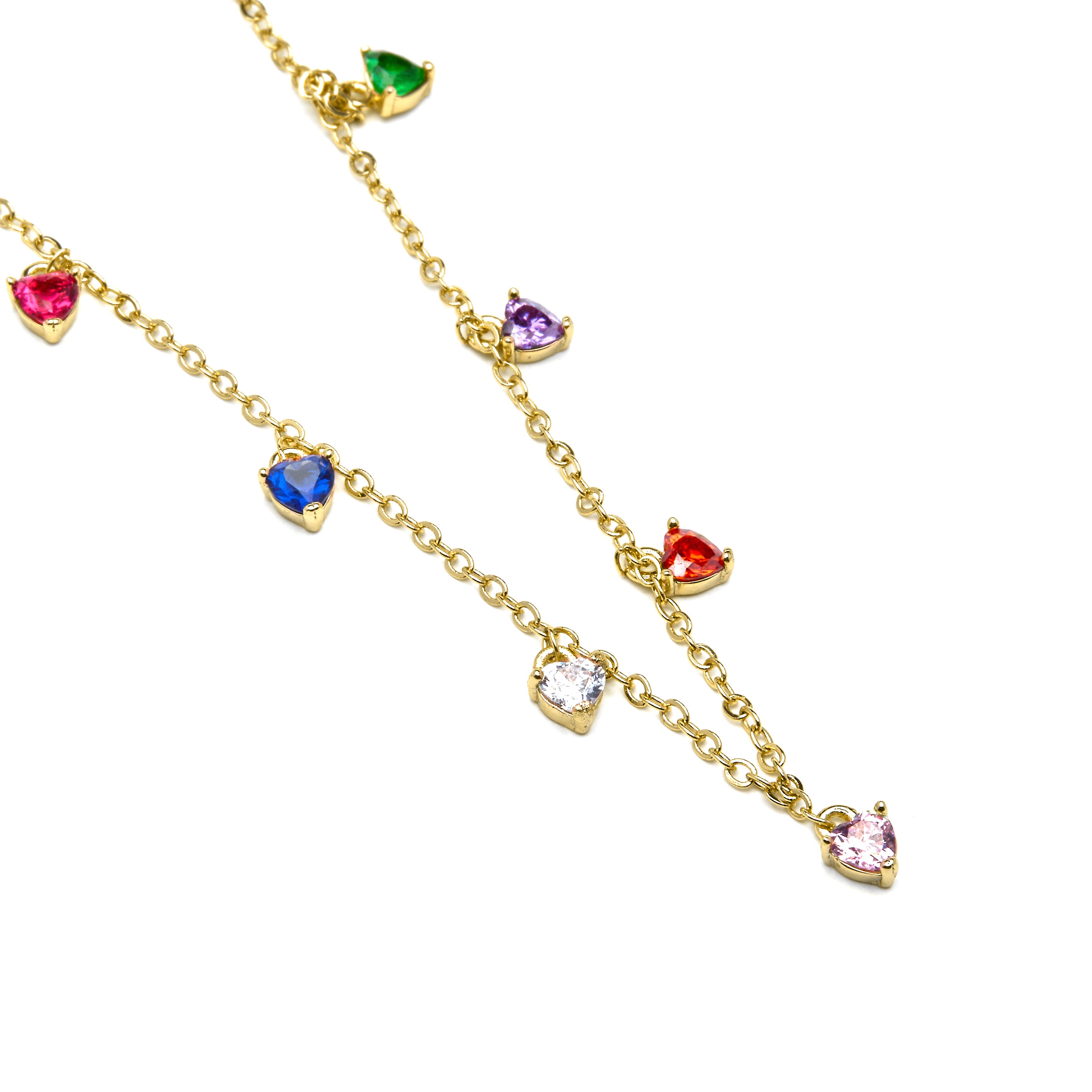 Colar acabado em ouro amarelo de 18k e zircónia multicolor - Acuil
