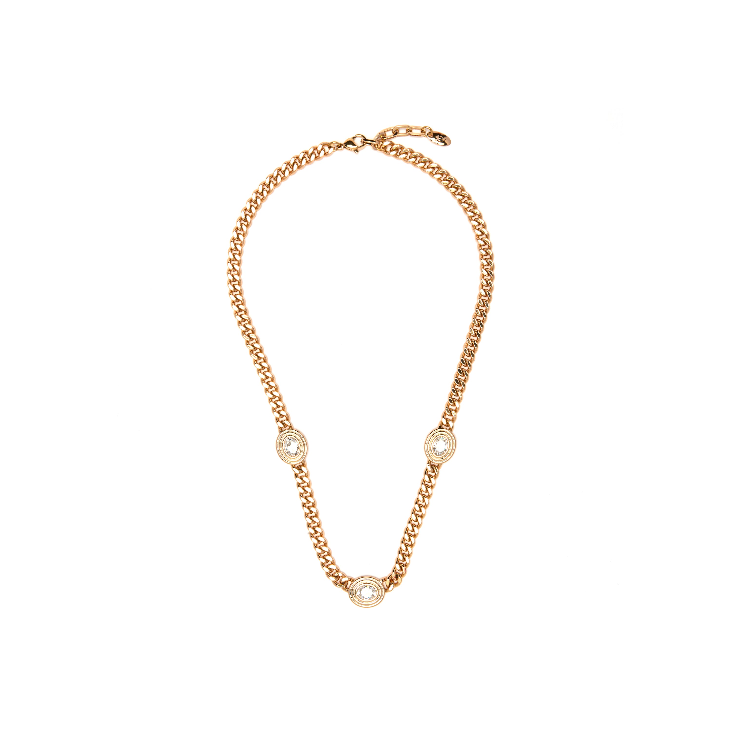 Bright Cubic Zirconia Necklace finished in 18k Yellow Gold - Odray