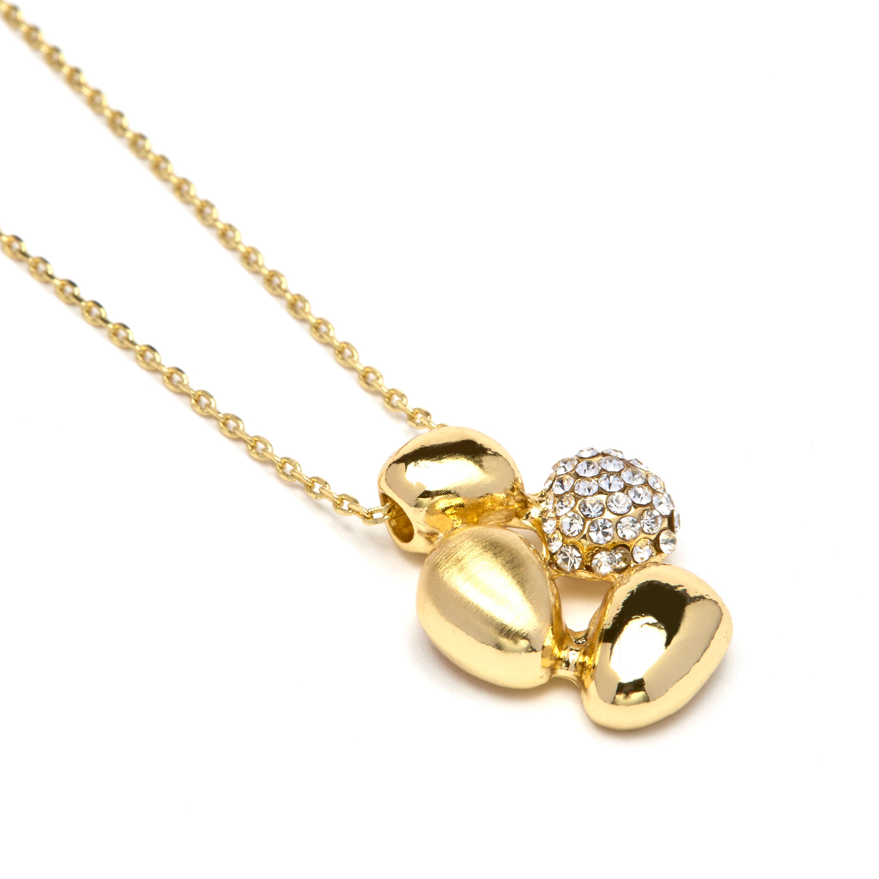 Halskette mit funkelndem Zirkonia, 18 Karat Gelbgold-Finish - Kinfre