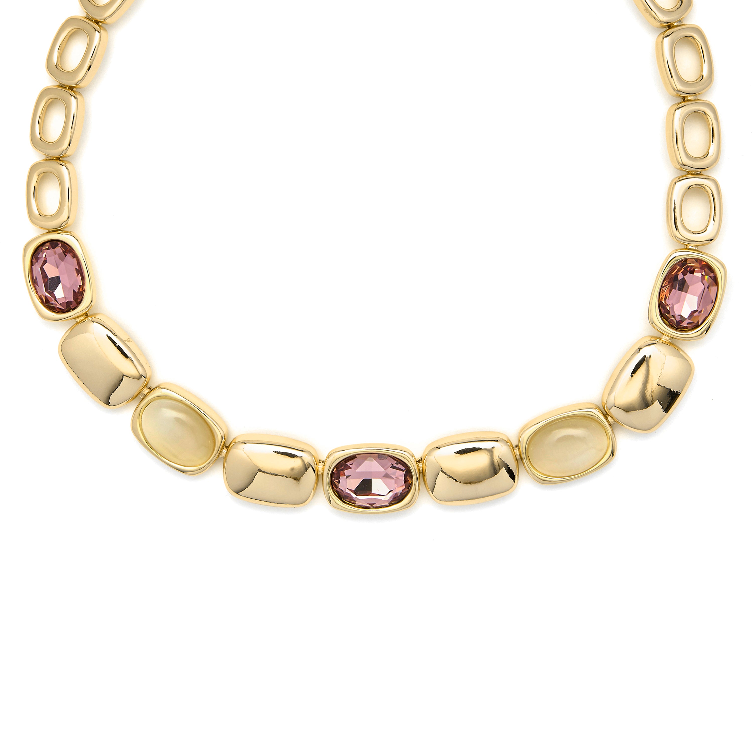 Halskette mit braunem Zirkonia, 18 Karat Gelbgold-Finish - Ashan