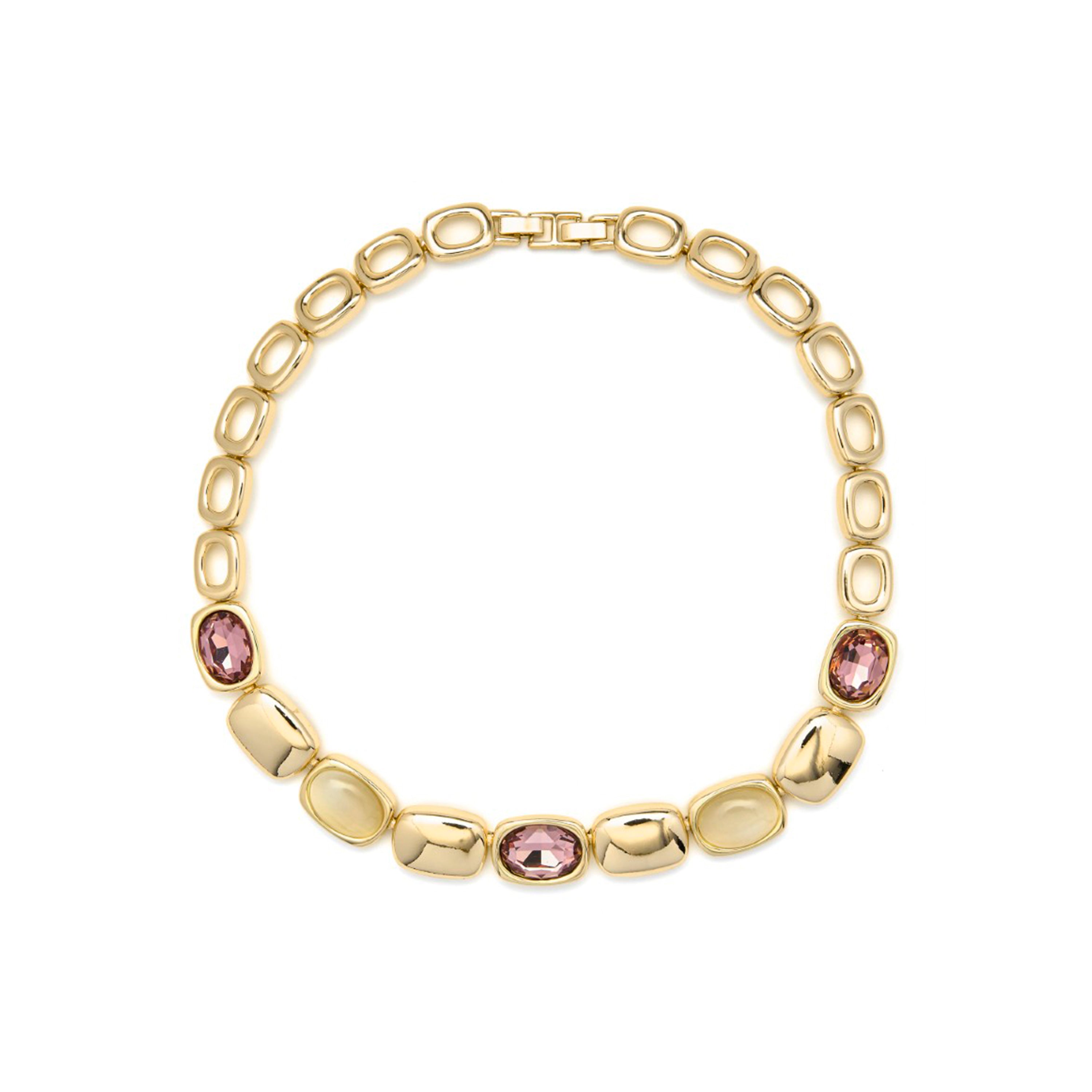 Collier en zircon marron finition or jaune 18k - Ashan