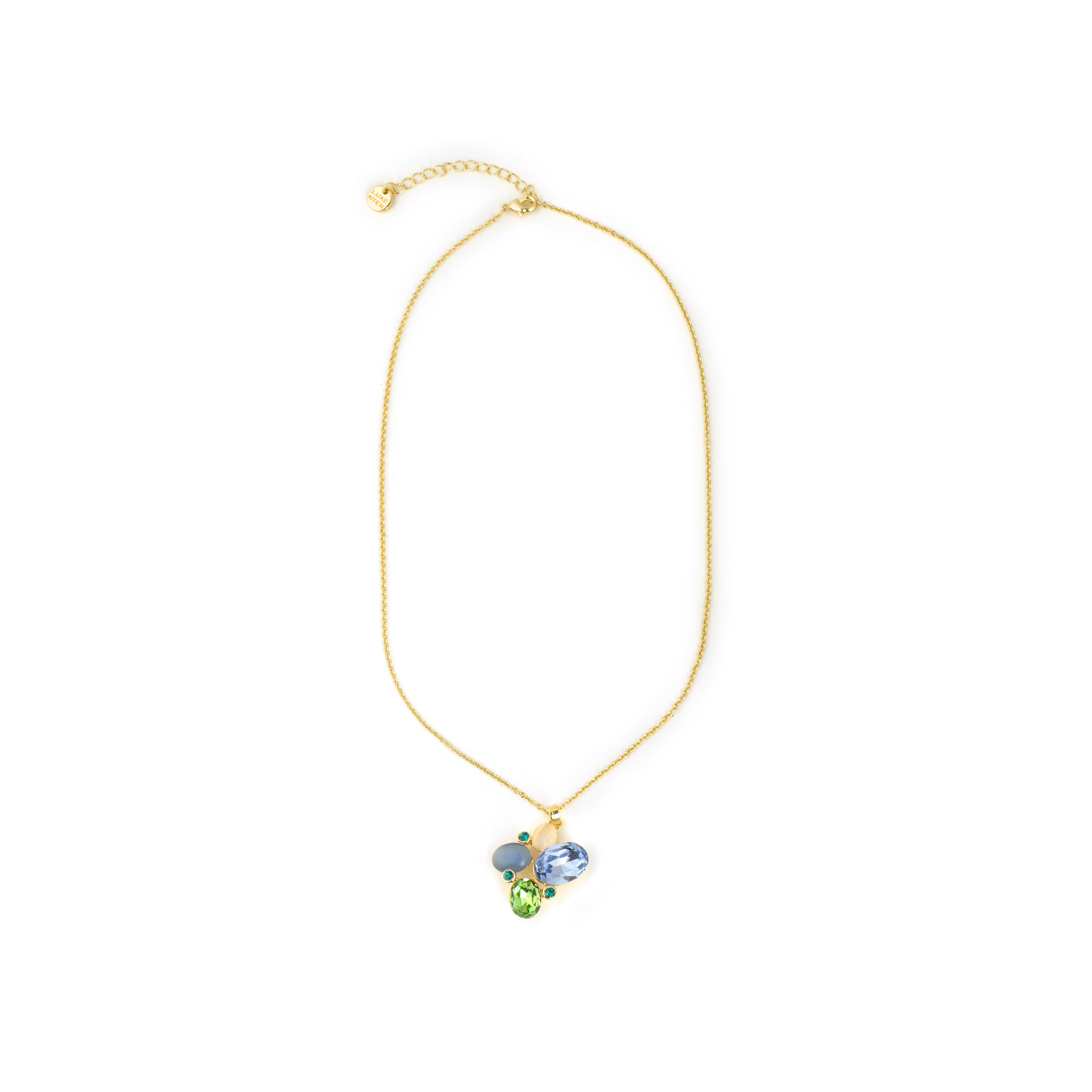 Collar de Ojo de Gato Azul acabado en oro amarillo 18k - Anxobu