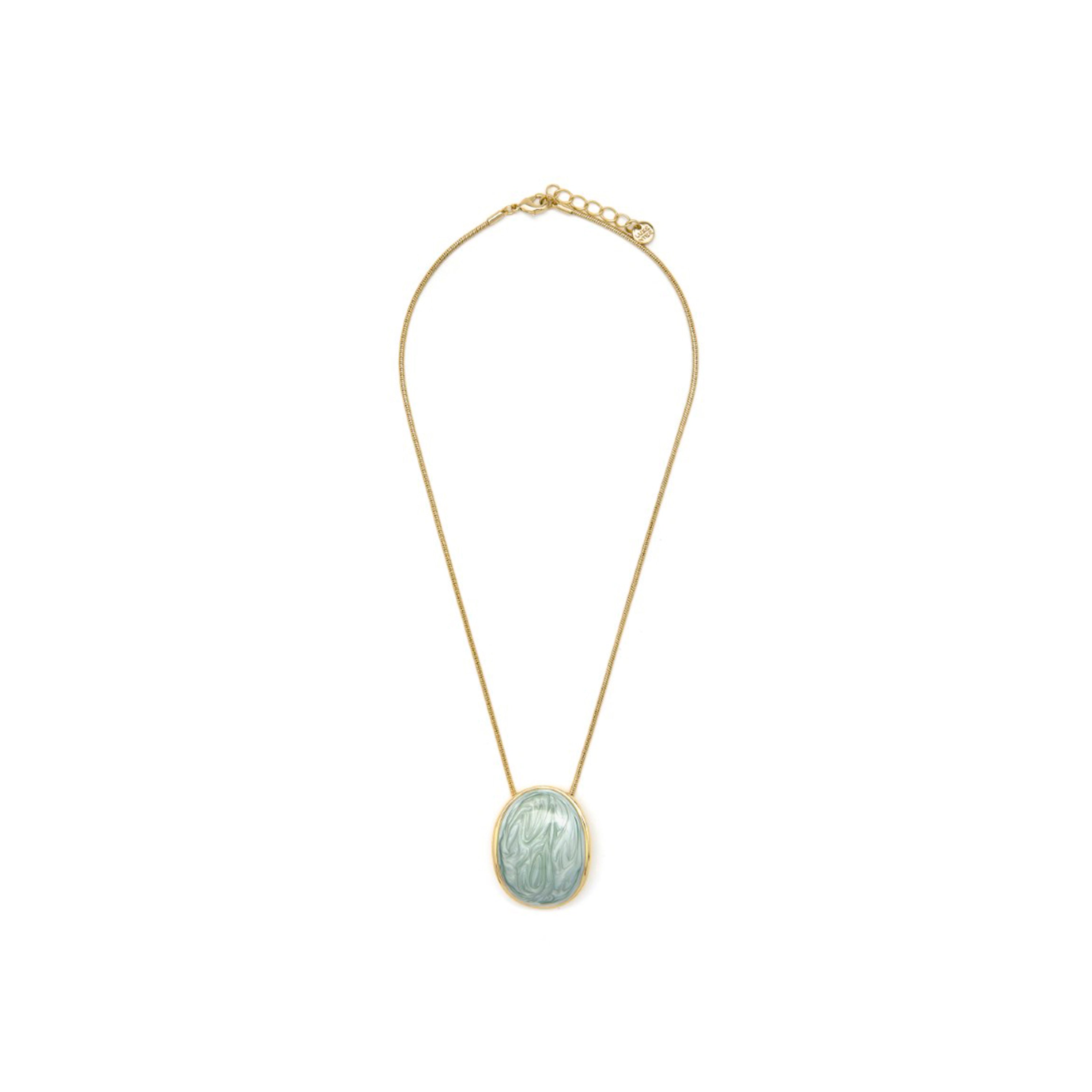 Collier en laque verte finition en or jaune 18k - Sul
