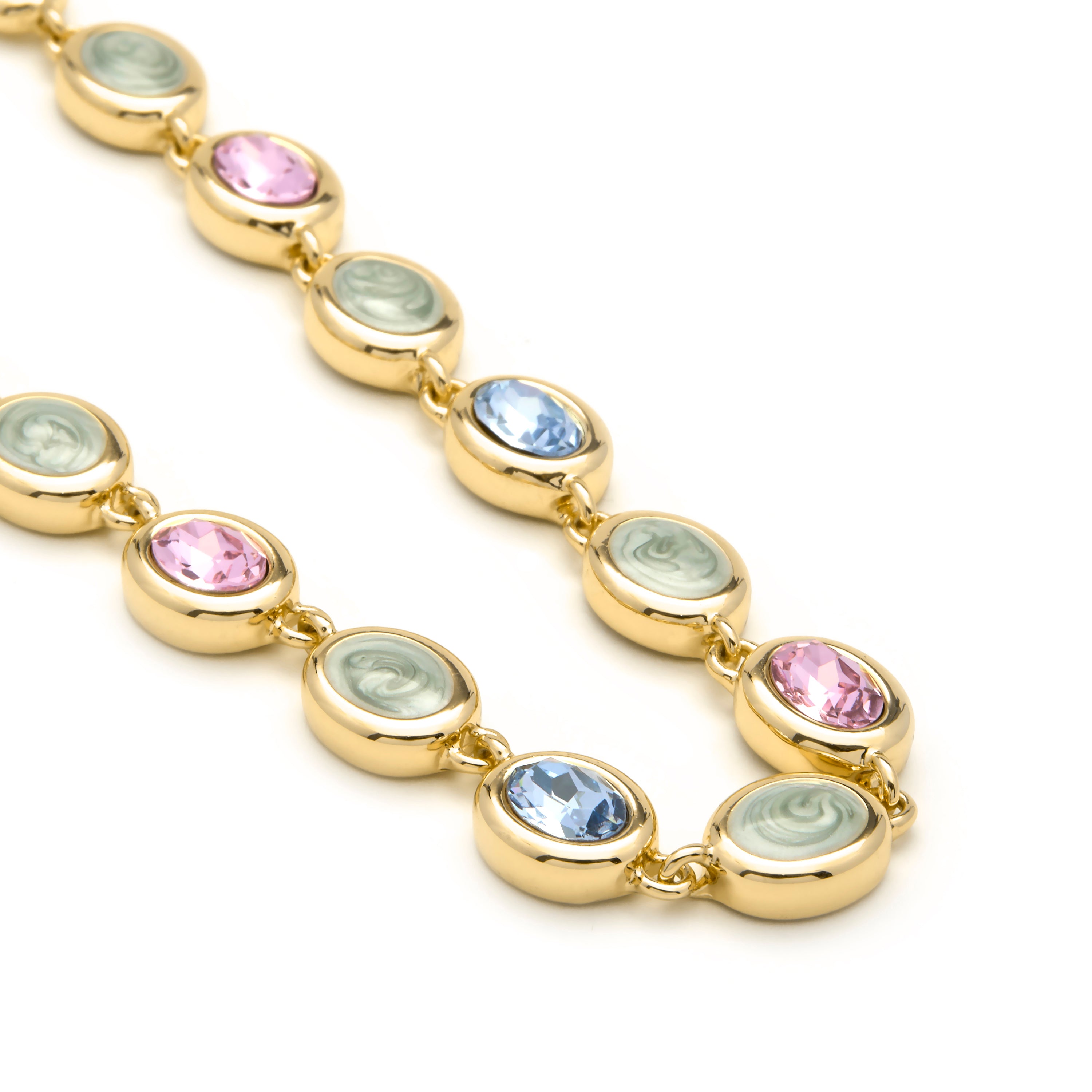 Multicolor Hydrothermal Quartz Necklace finished in 18k yellow gold - Asbi