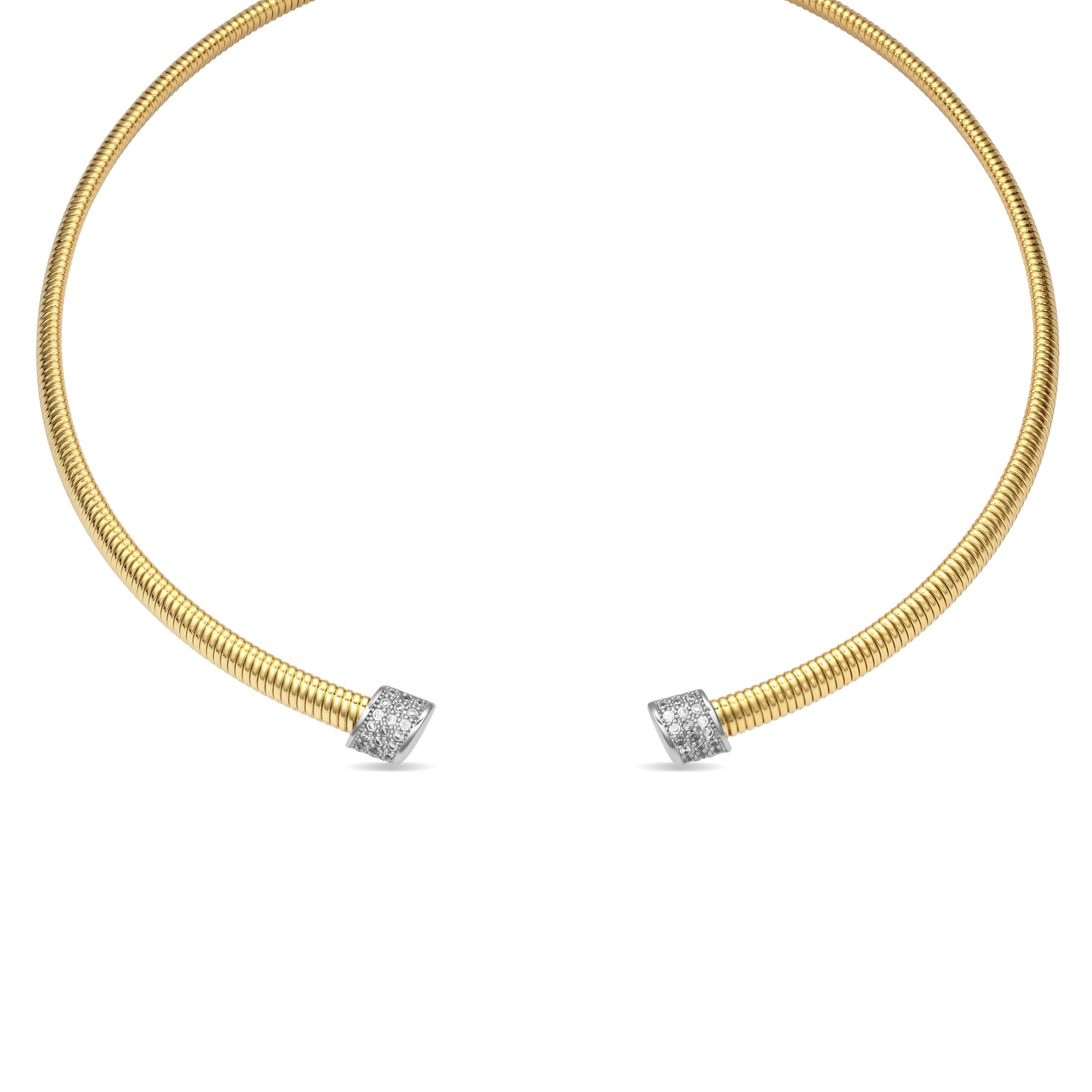 Halskette mit funkelndem Zirkonia, 18k Gelbgold-Finish - Thaura