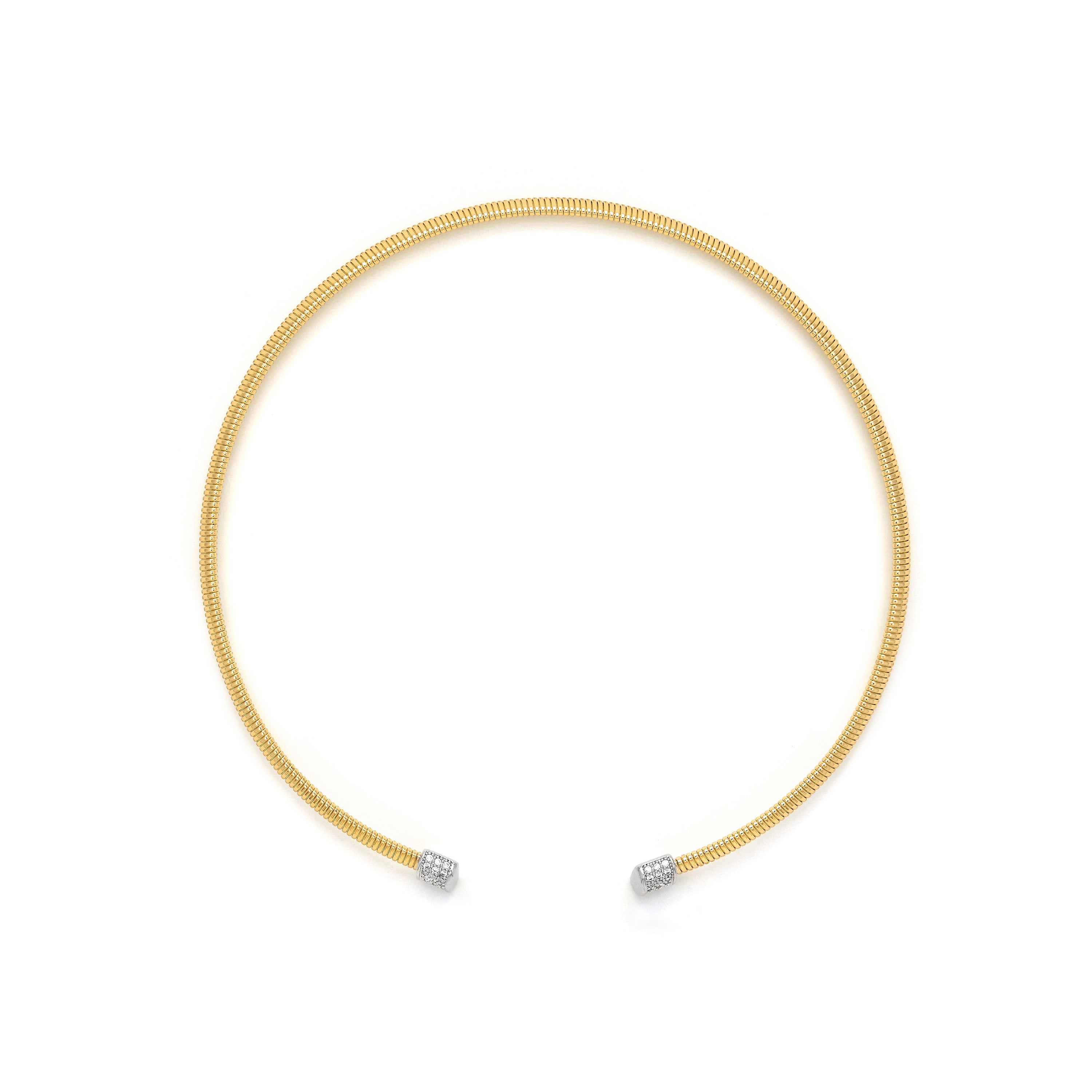 Halskette mit funkelndem Zirkonia, 18k Gelbgold-Finish - Thaura