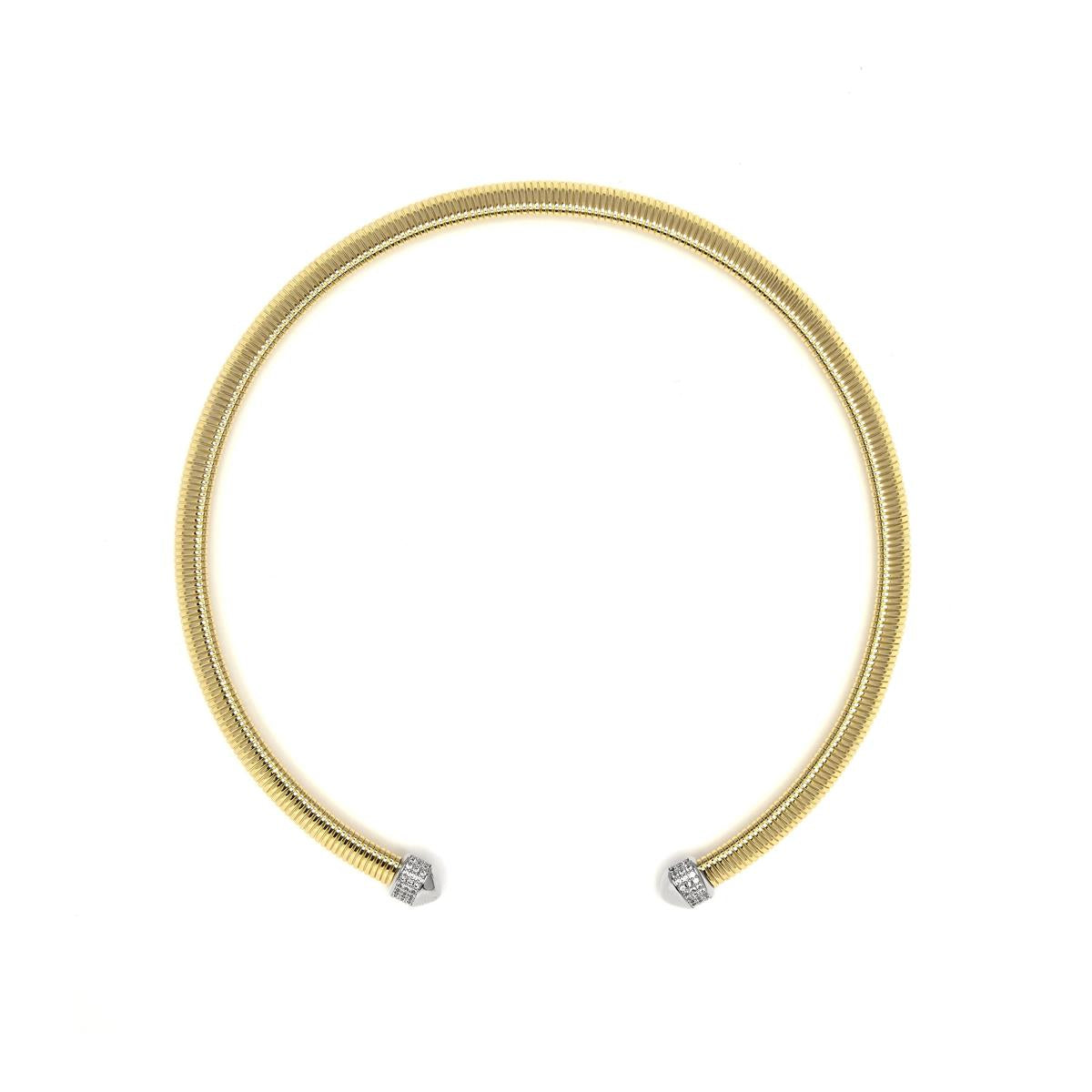 Collar de Circonita Brillante acabado en oro amarillo 18k - Thaura