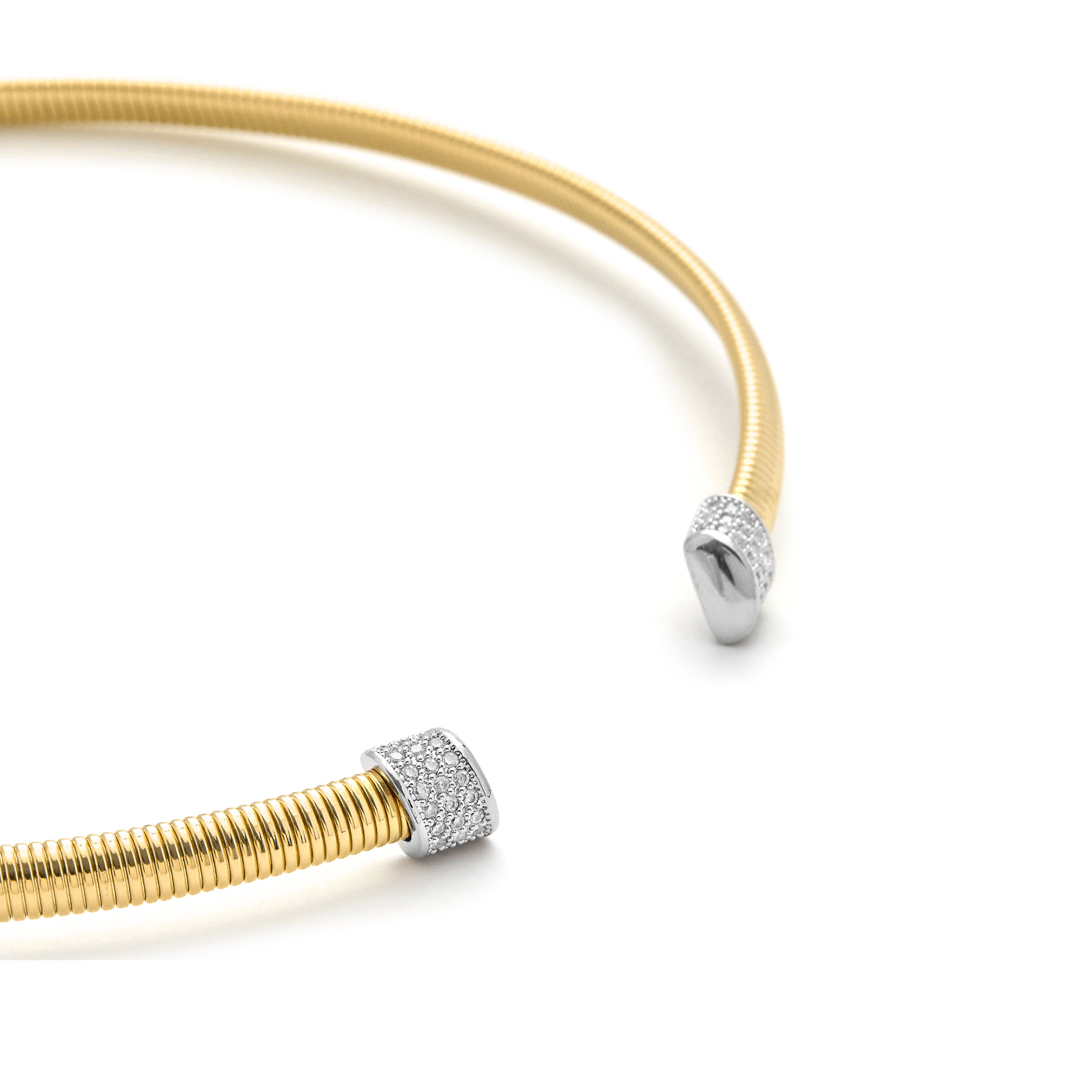 Halskette mit funkelndem Zirkonia, 18k Gelbgold-Finish - Thaura