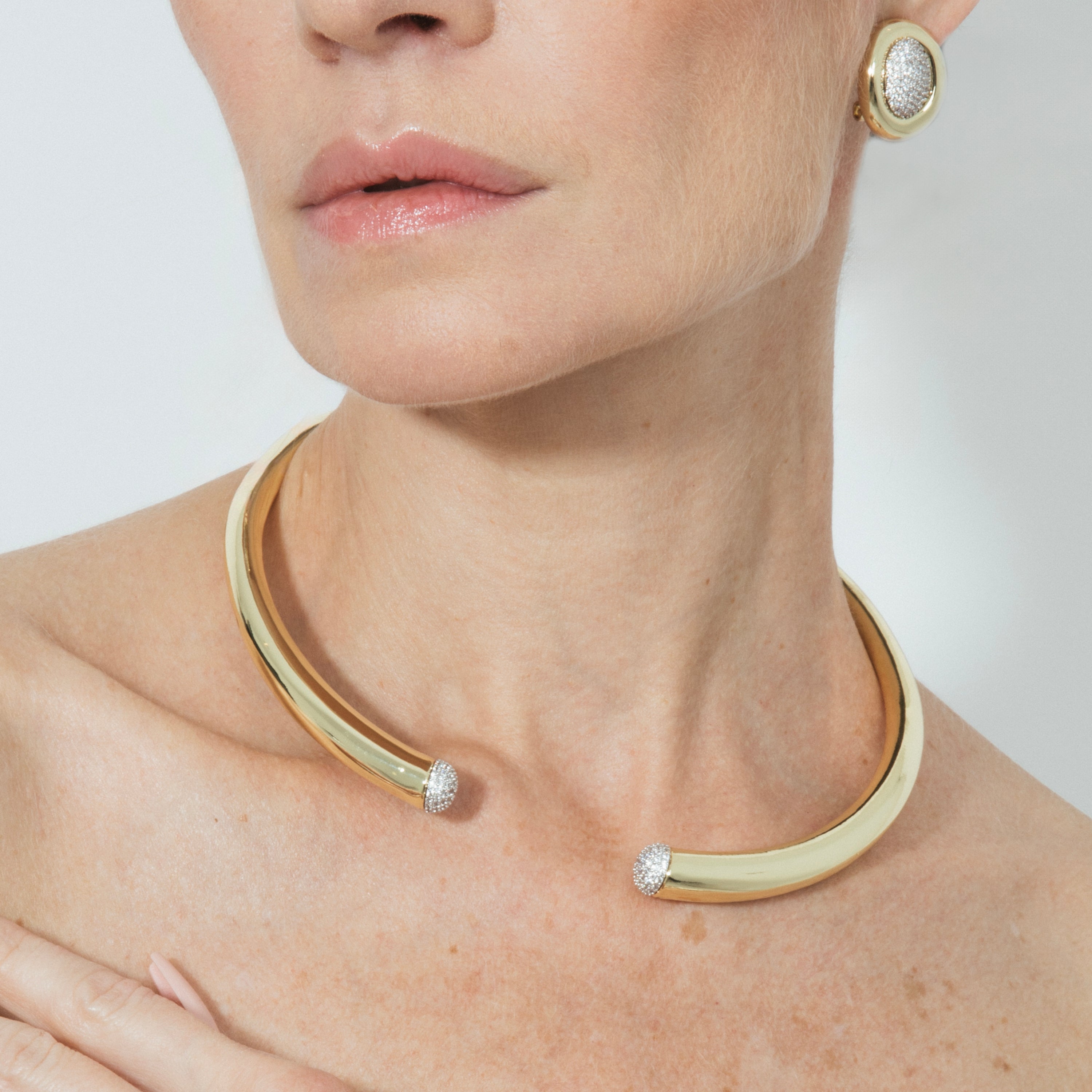Collier en zircon brillant finition or jaune 18k - Pharra