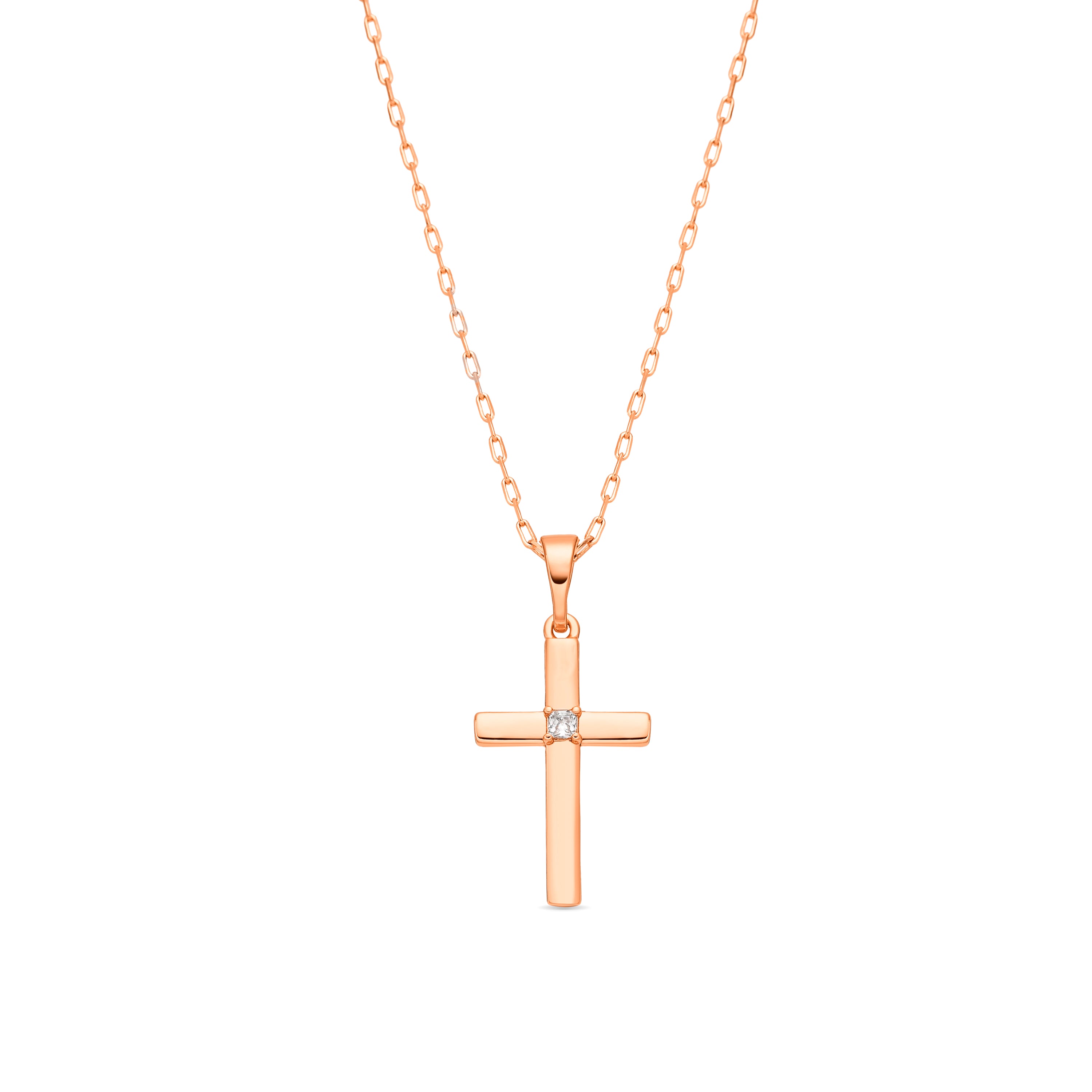 Halskette mit funkelndem Zirkonia, 18k Gelbgold-Finish - Buspai