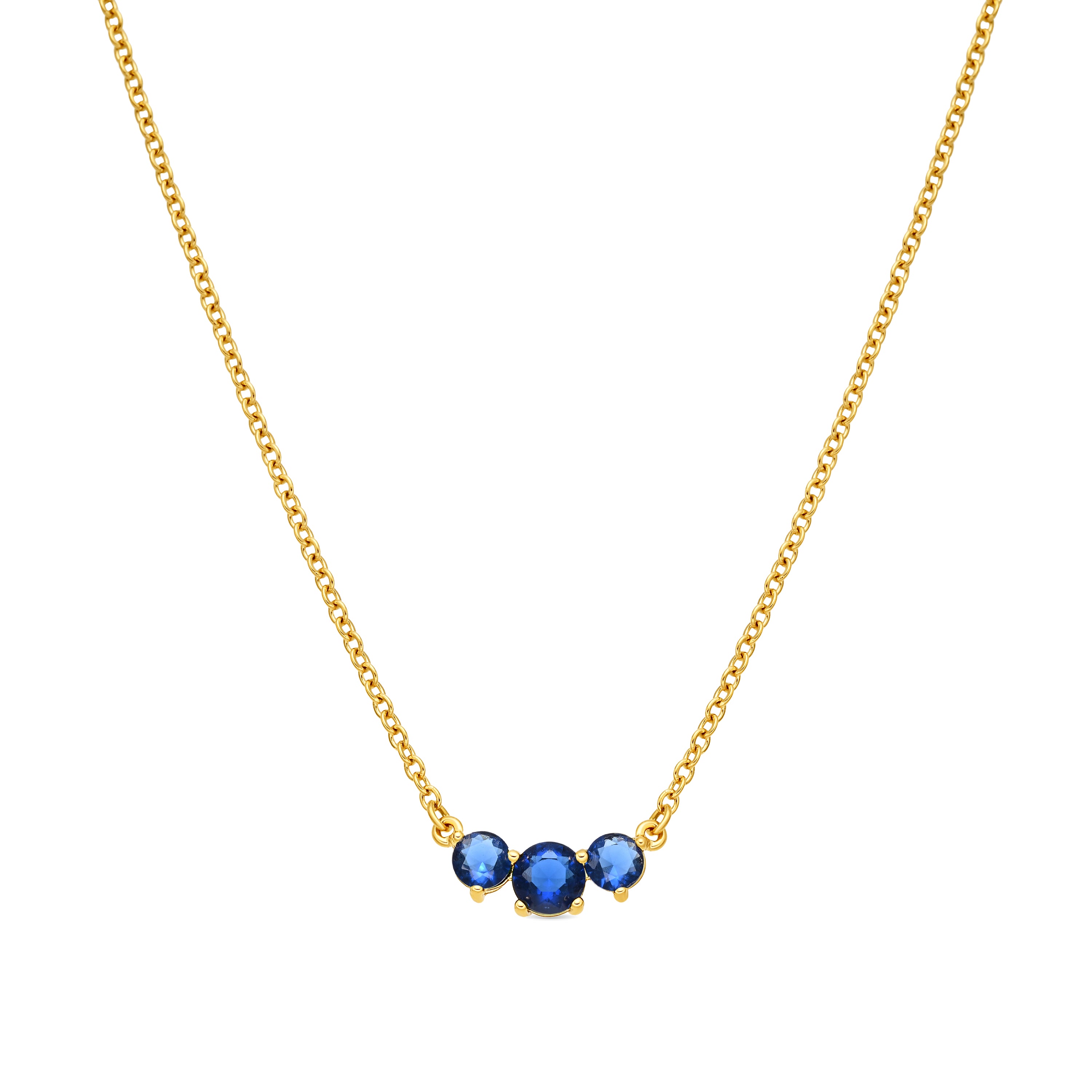 Collier en zirconium saphir finition en or jaune 18k - Ciruk