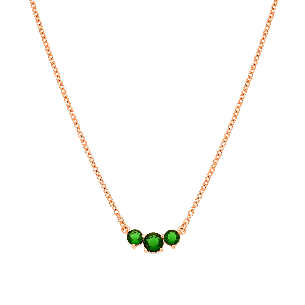 Halskette mit Smaragd-Zirkonia, 18 Karat Gelbgold-Finish - Ciruk