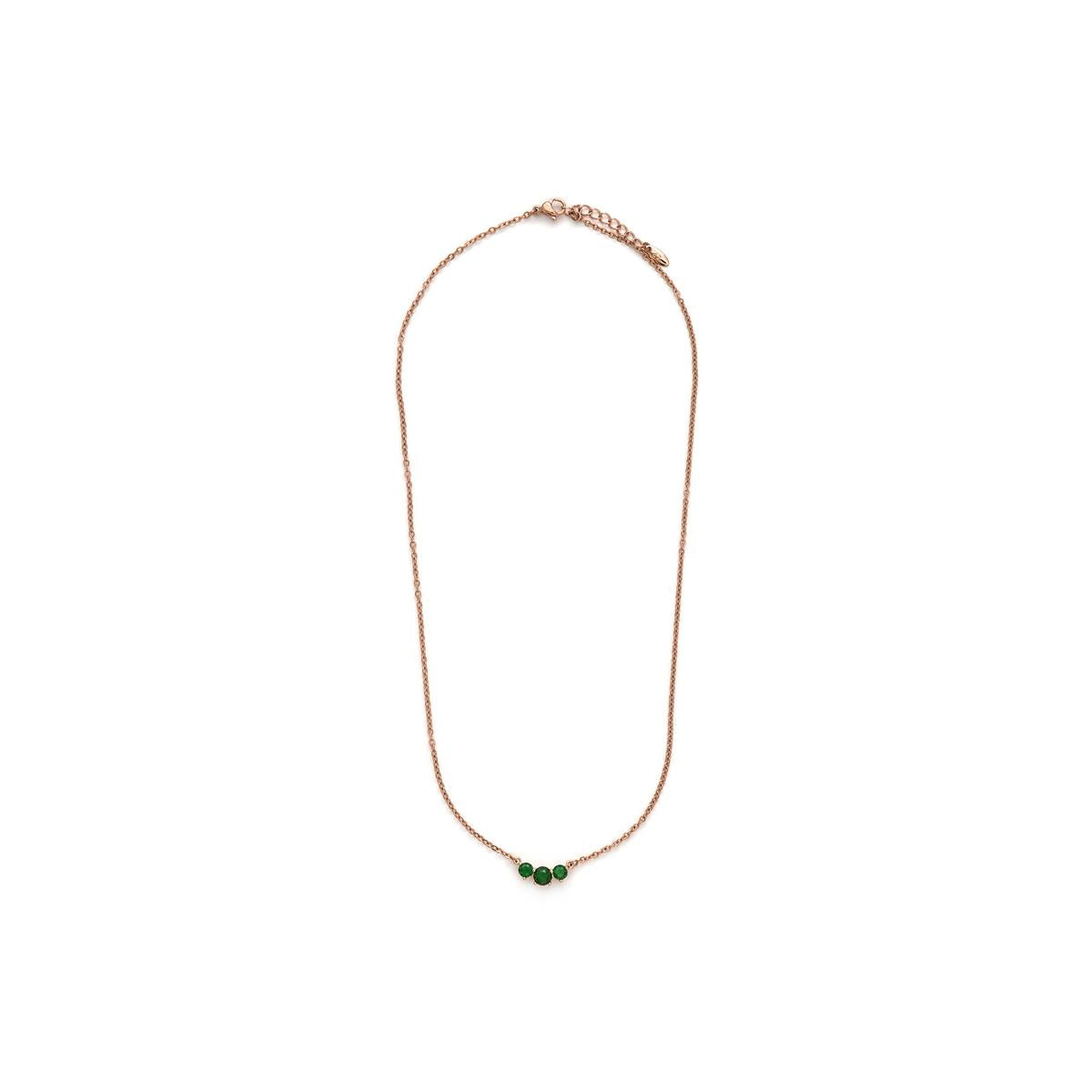 Halskette mit Smaragd-Zirkonia, 18 Karat Gelbgold-Finish - Ciruk