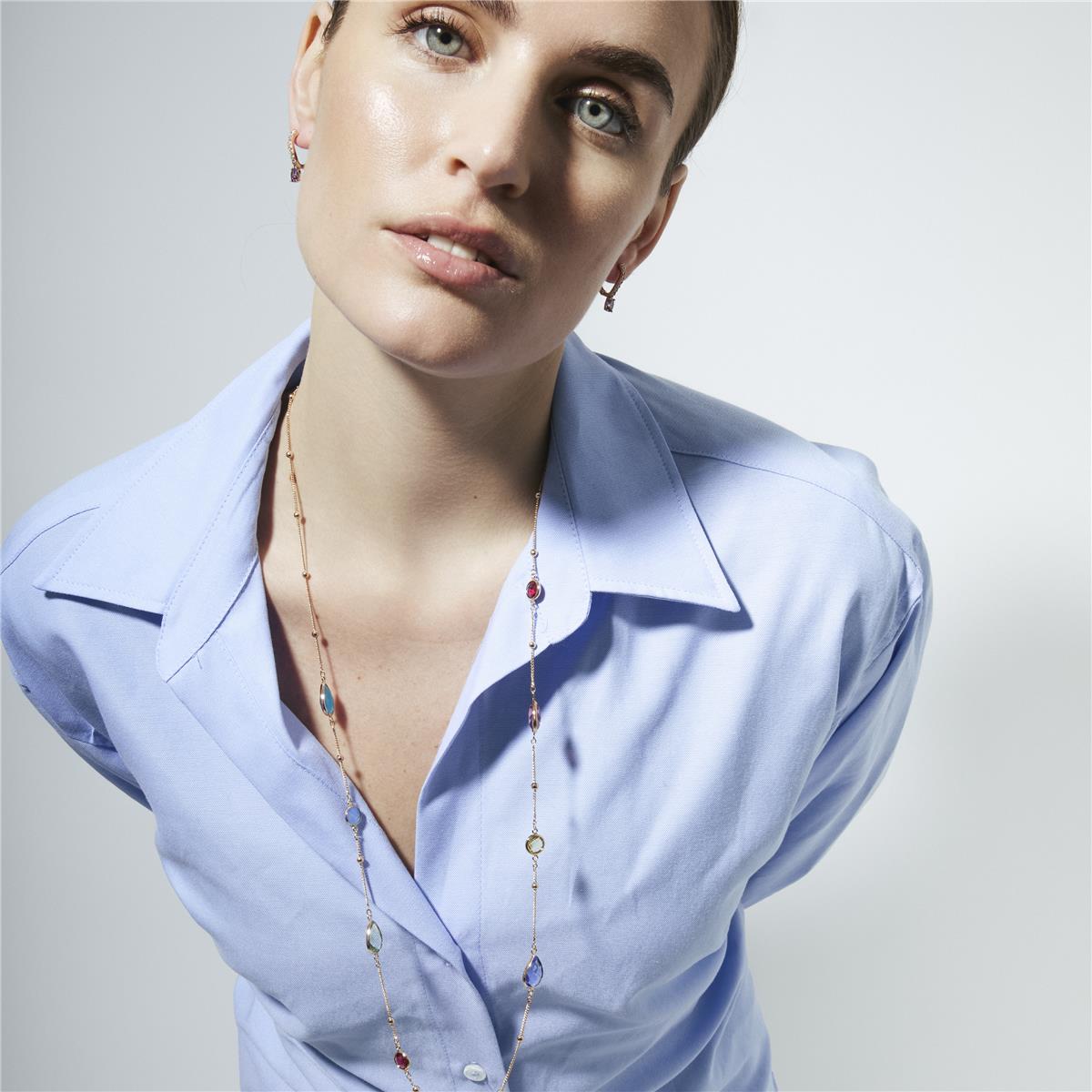 Collar de Cuarzo Hidrotermal Multicolor acabado en oro amarillo de 18k - Laswen