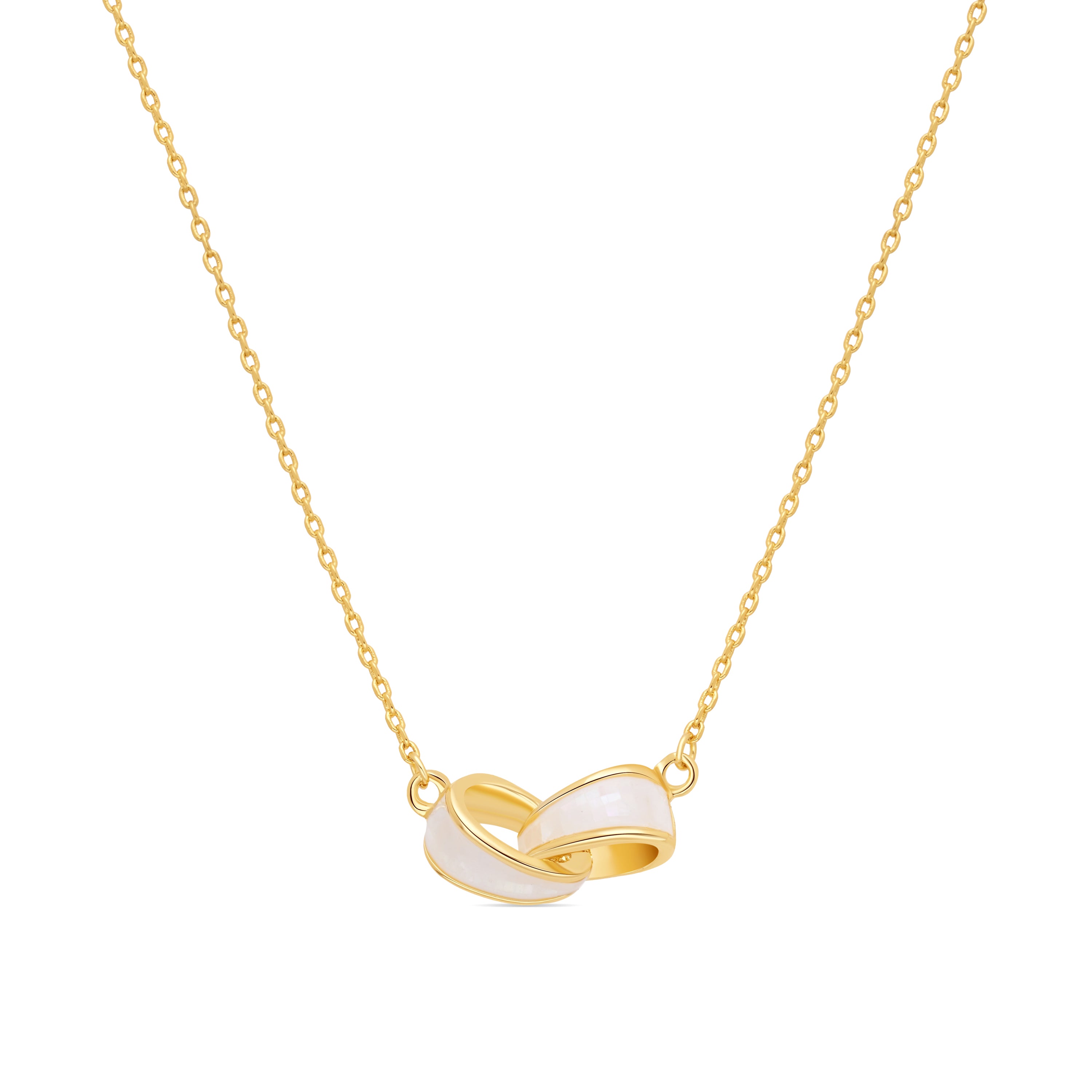Collar de Madreperla Blanca acabado en oro amarillo de 18k - Lilu