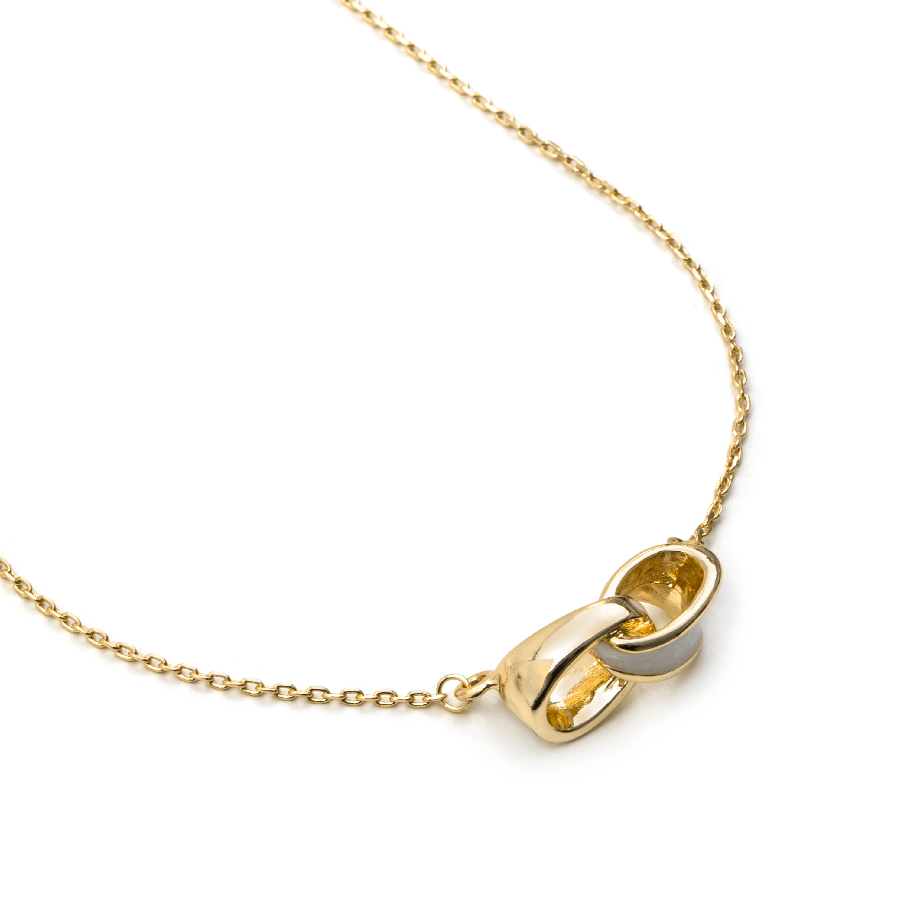 Halskette aus weißem Perlmutt mit 18k Gelbgold-Finish - Lilu