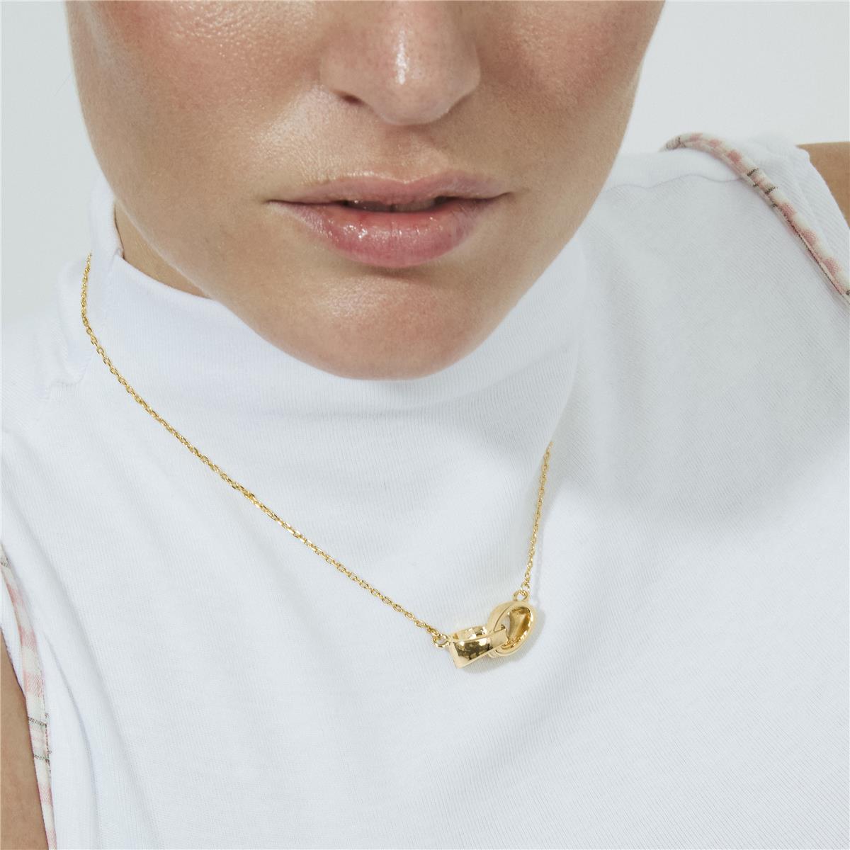 Halskette aus weißem Perlmutt mit 18k Gelbgold-Finish - Lilu