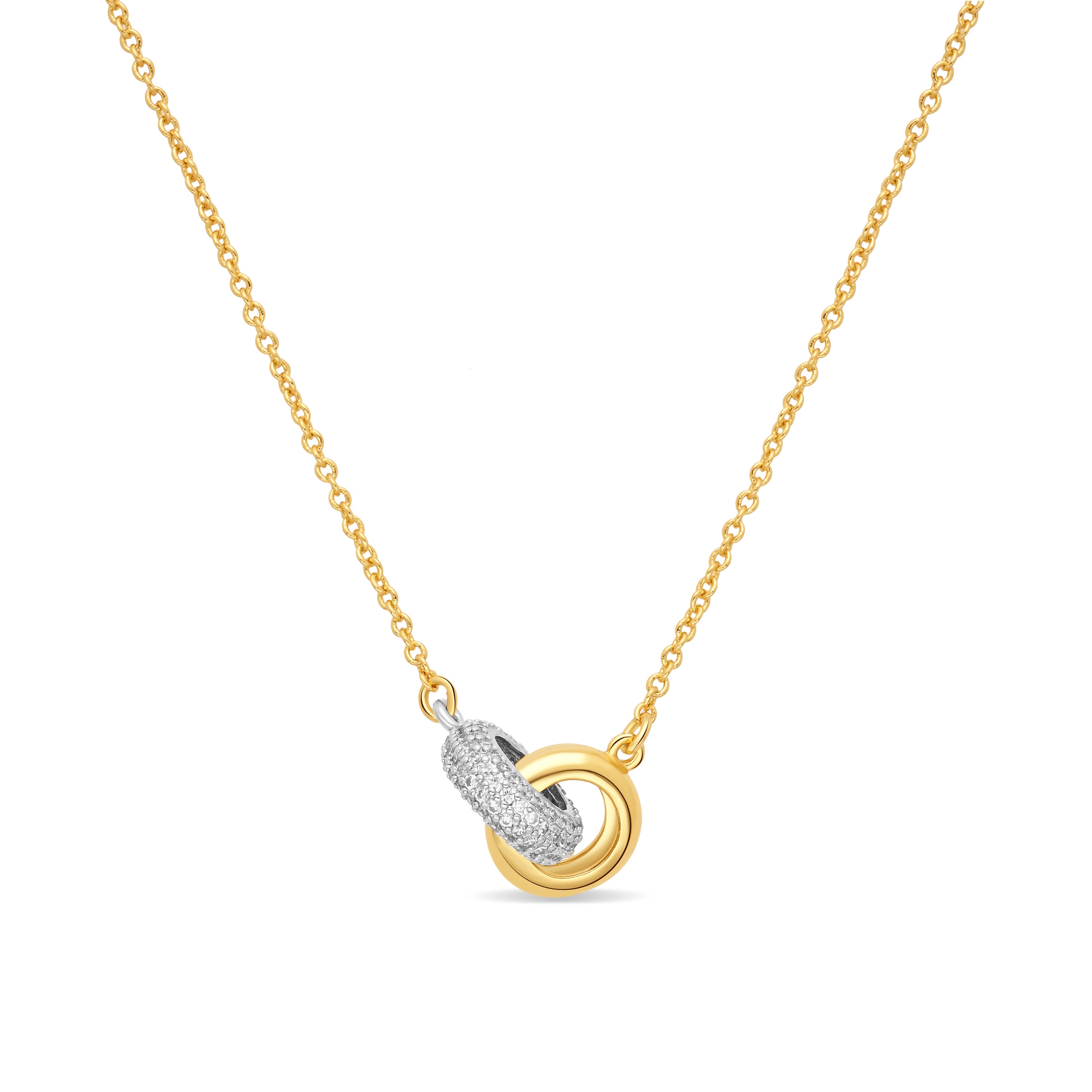 Collar de Circonita Brillante acabado en oro amarillo de 18k - Lepua