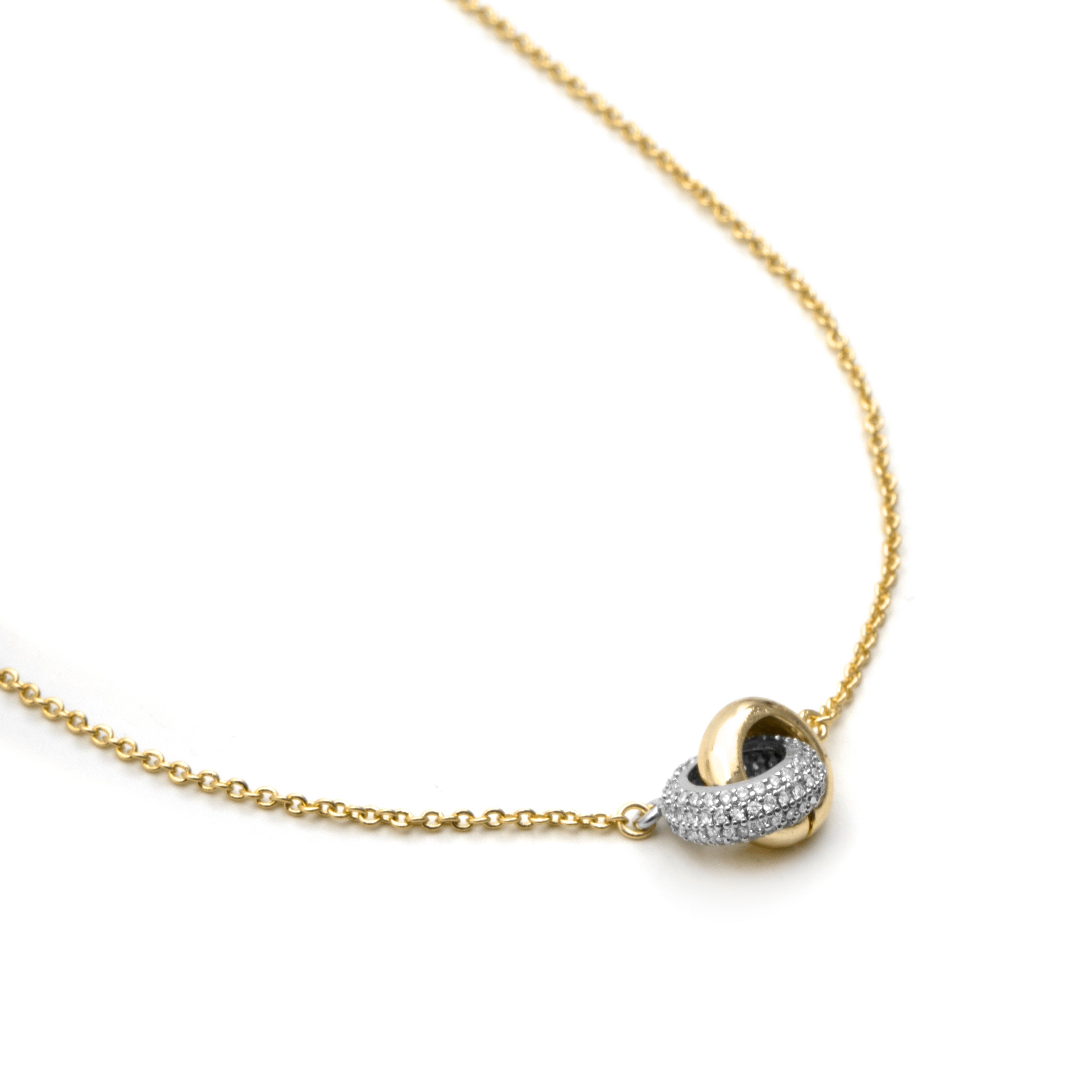 Collar de Circonita Brillante acabado en oro amarillo de 18k - Lepua
