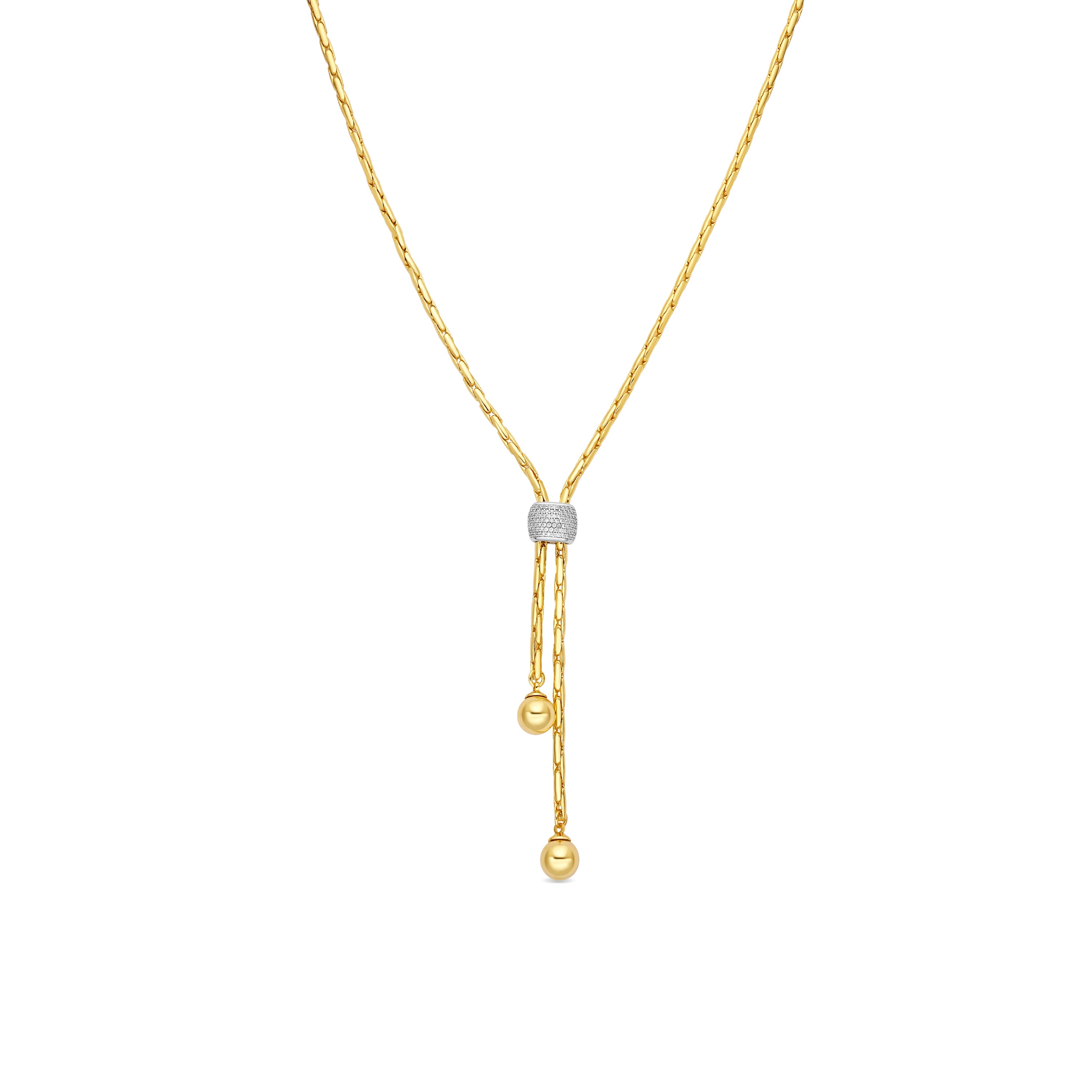 Collar de Circonita Brillante acabado en oro amarillo de 18k - Cymui