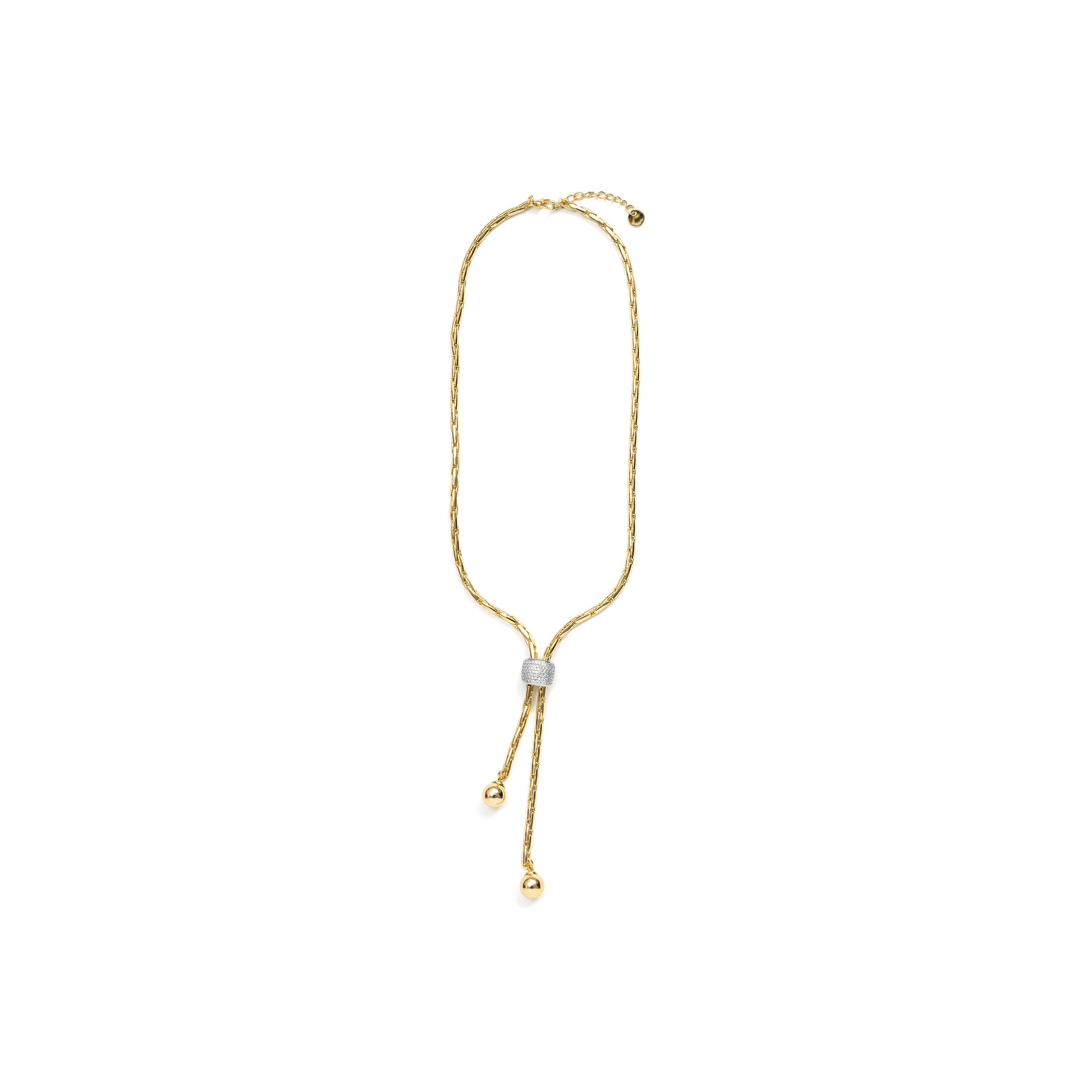 Collar de Circonita Brillante acabado en oro amarillo de 18k - Cymui