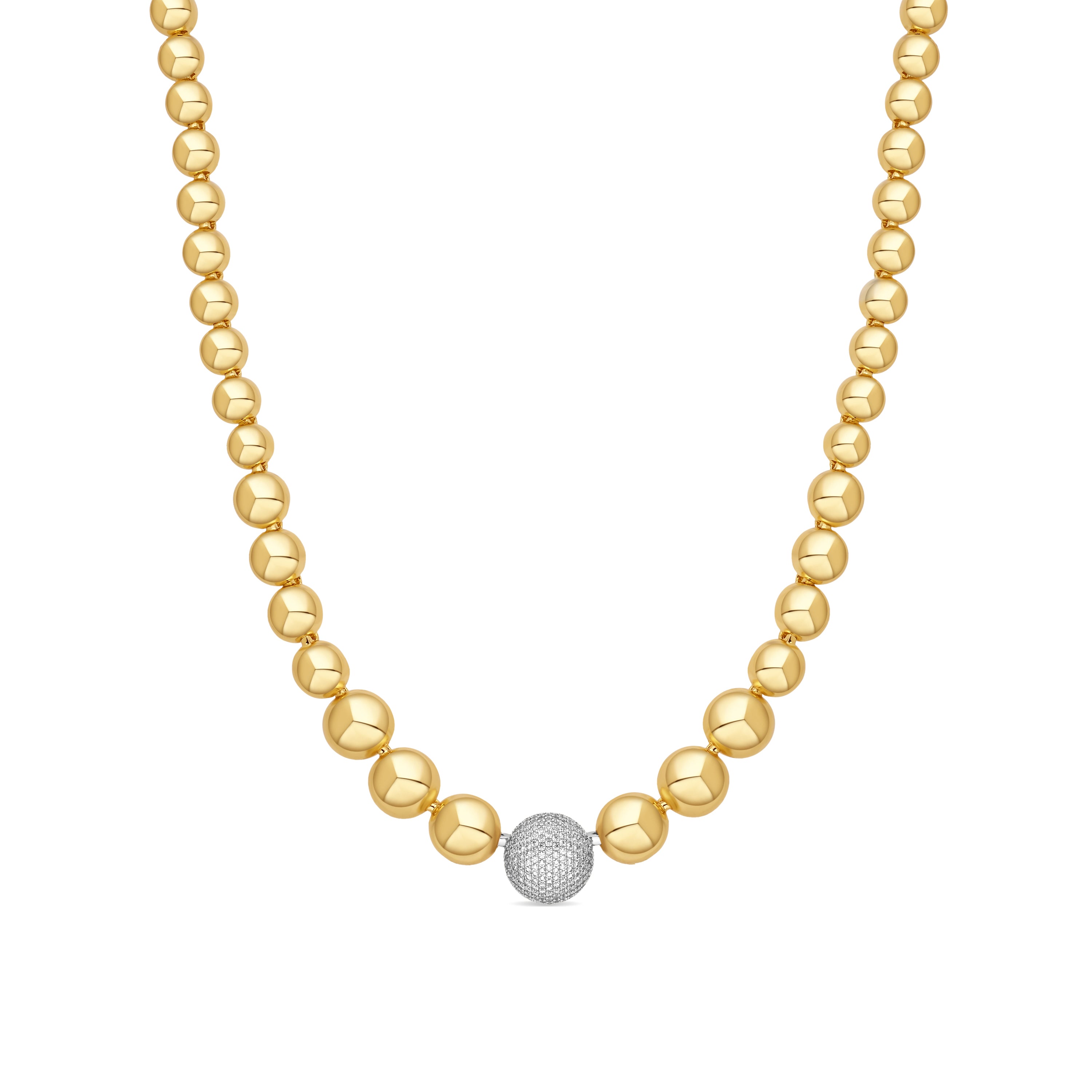 Collar de Circonita Brillante acabado en oro amarillo de 18k - Avihe