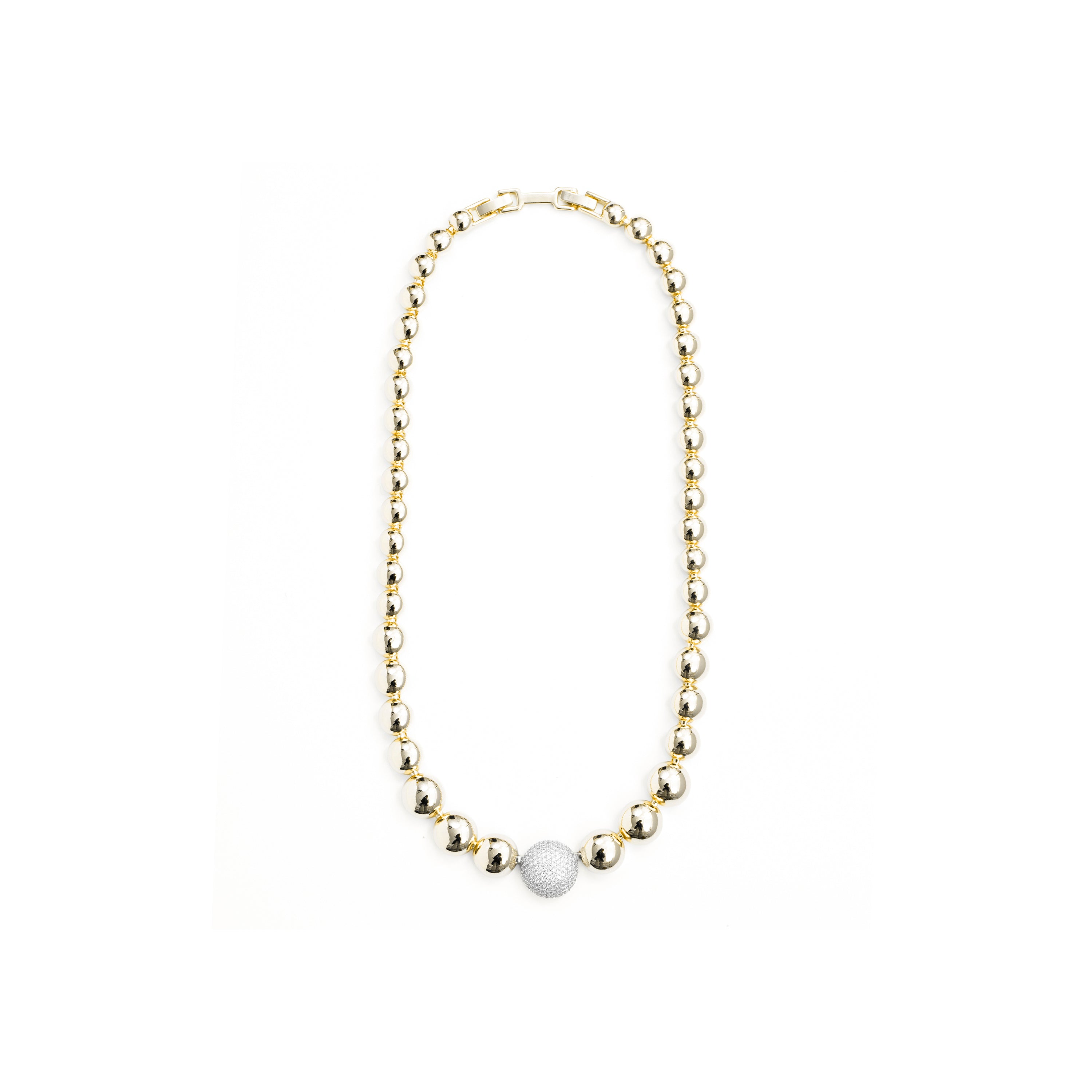 Halskette mit funkelndem Zirkonia, 18 Karat Gelbgold-Finish - Avihe