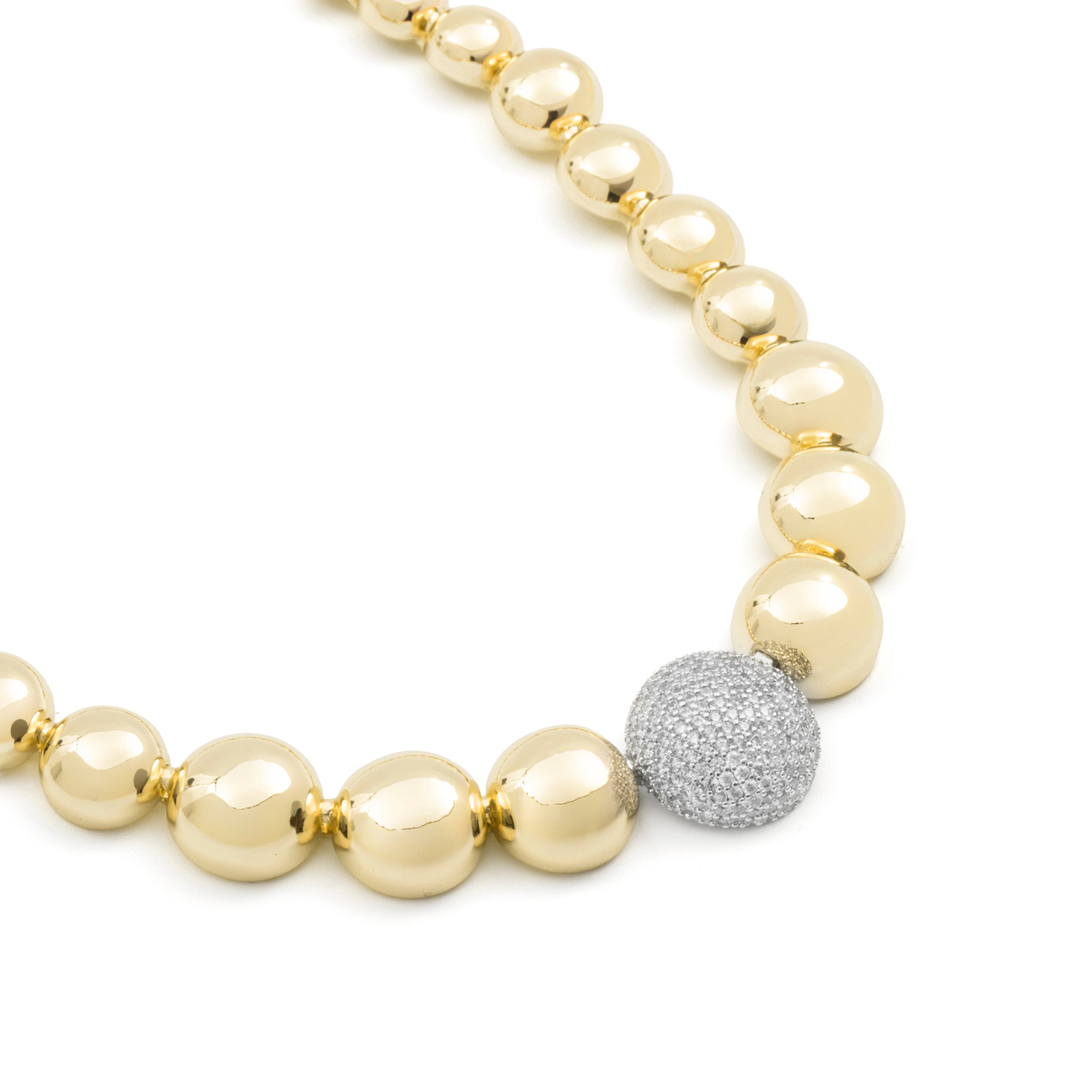 Halskette mit funkelndem Zirkonia, 18 Karat Gelbgold-Finish - Avihe