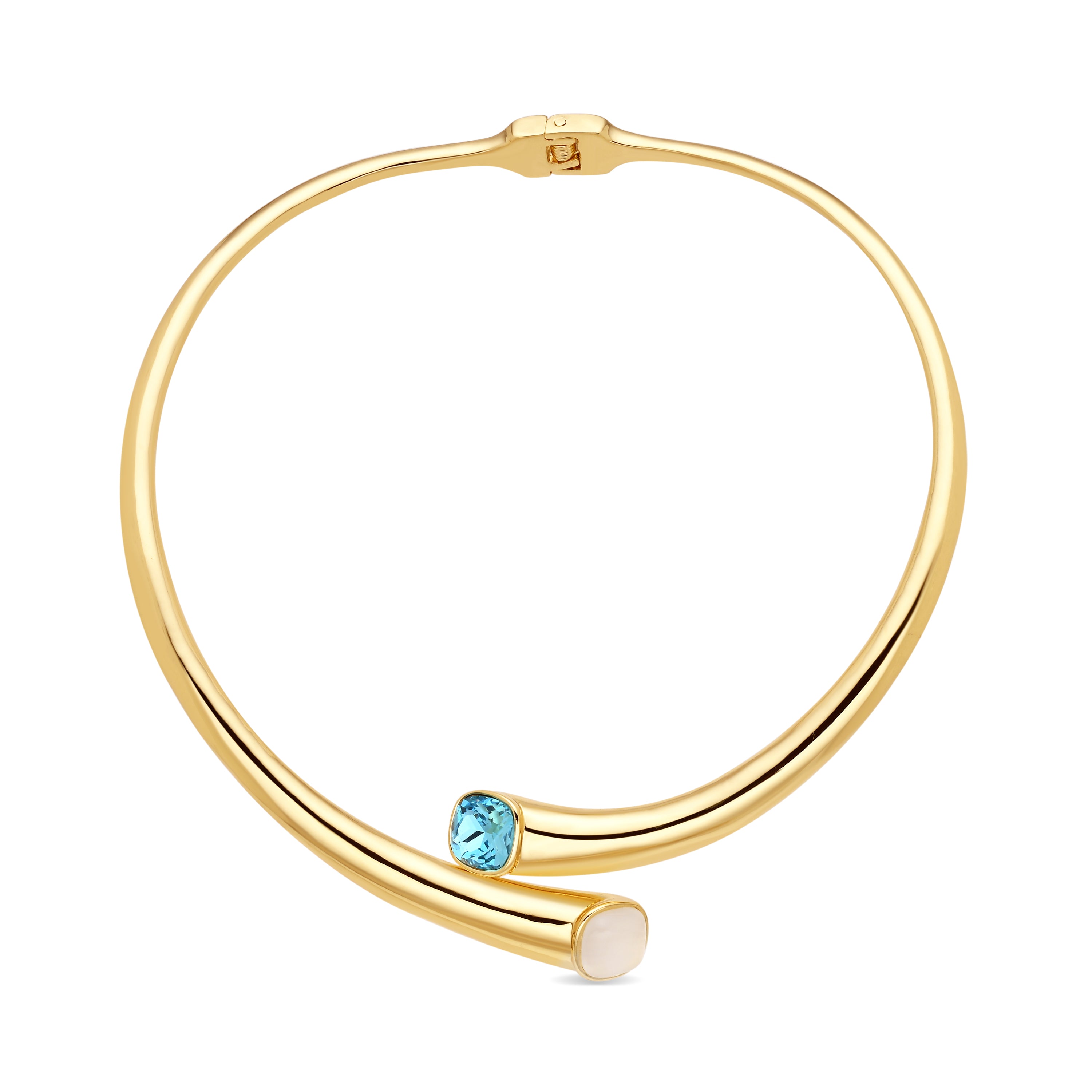 Collar de Cristal Azul acabado en oro amarillo de 18k - Ione